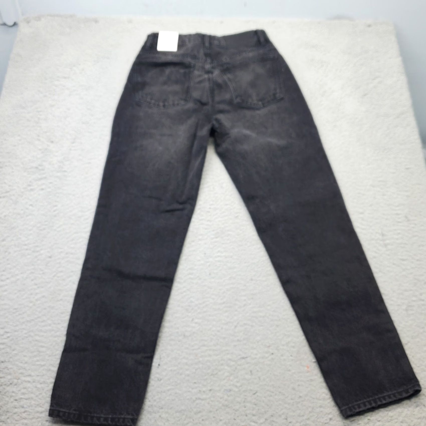 Zara Zara Womens Size 4 Black Denim Straight Jeans Dark Wash 32" Inseam 5-Pocket Regular Fit Vintage: No Size 27" / US 4 / IT 40 - 2 Thumbnail