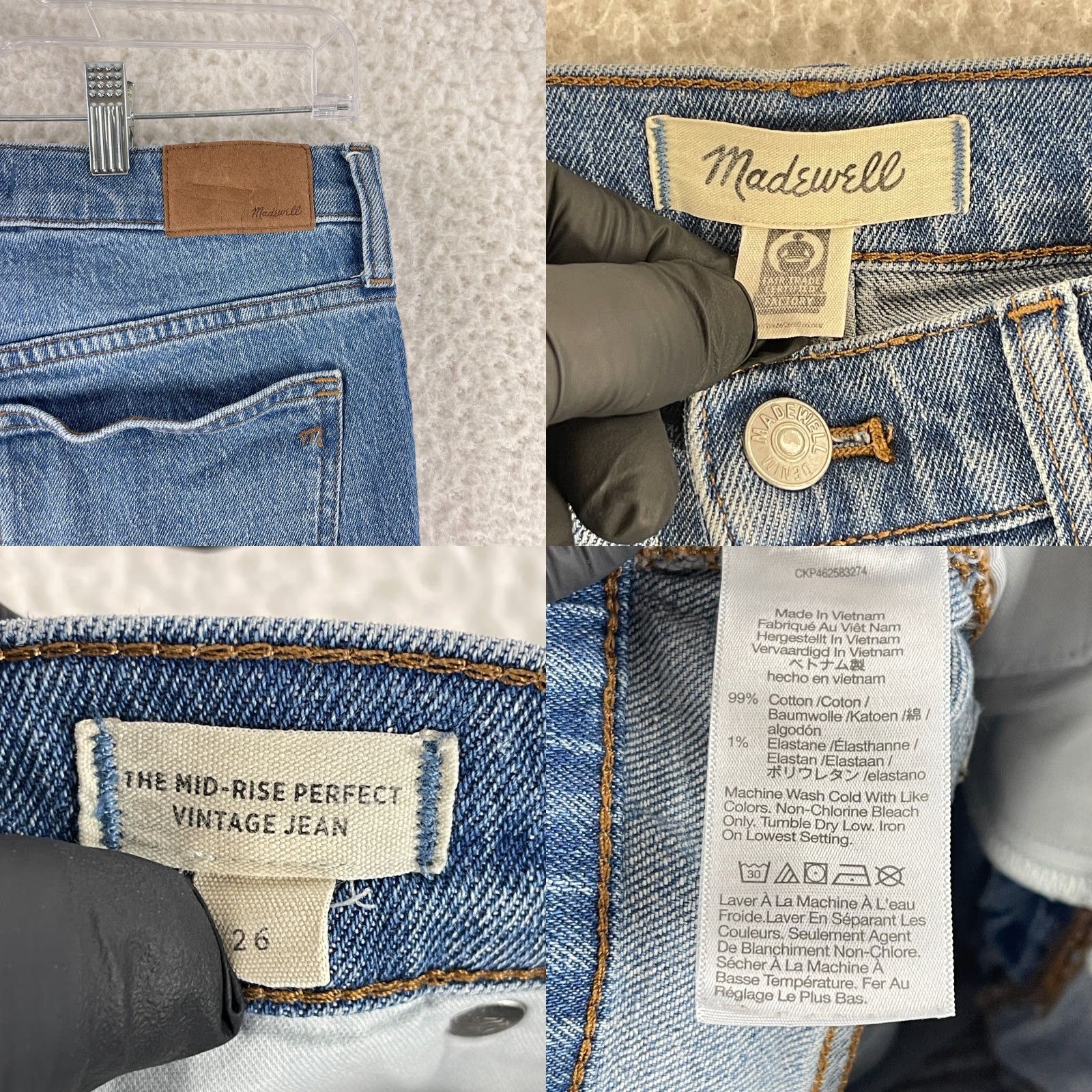 Madewell Madewell The Perfect Vintage Jeans Womens Size 26 Blue Denim Mid-Rise Casual Size 26" / US 2 / IT 38 - 9 Thumbnail