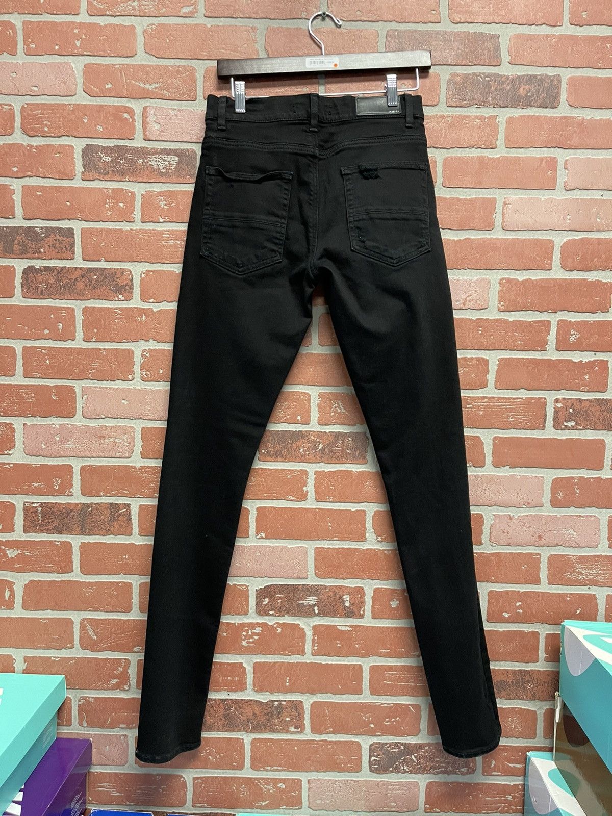 Amiri Size 31 - AMIRI Stacked Skinny Jeans Black Distressed Size US 31 - 4 Thumbnail