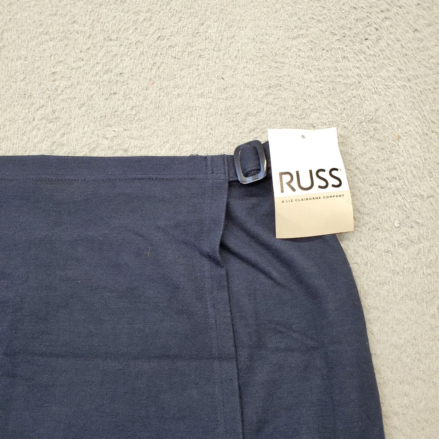 Vintage Russ Wrap Skirts Women XL Blue Short Length Buckle Adjustable Elastic Waist - Cotton, Casual, Outdoor, 90s? Size 40" / US 18 - 3 Thumbnail