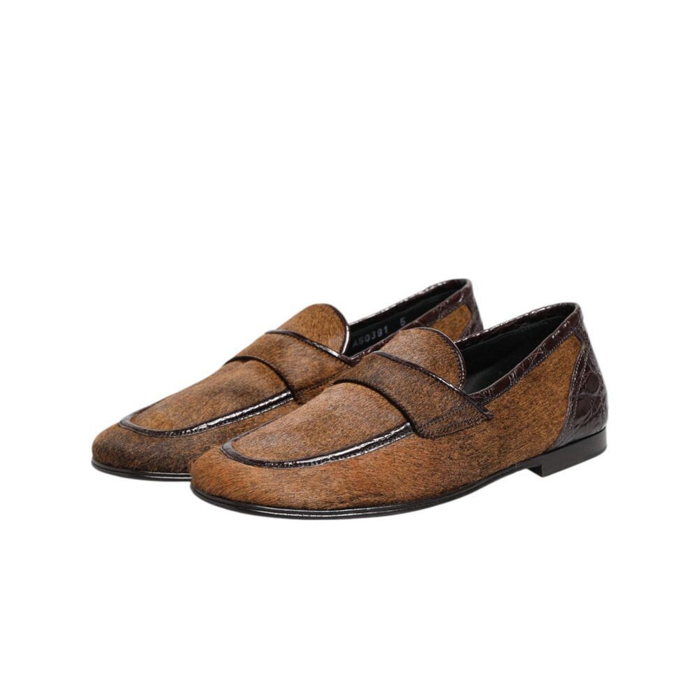 Dolce & Gabbana Dolce & Gabbana Brown Loafers Leather Slip On Men Dress Shoe Size US 6 / EU 39 - 4 Thumbnail