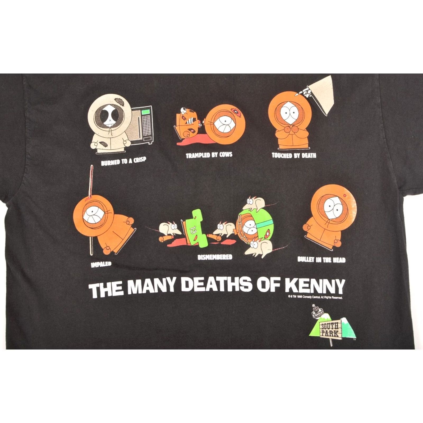 Vintage VINTAGE Logotel South Park The Many Deaths of Kenny Black T-Shirt XL Mens Kenny 1998 Size US XL / EU 56 / 4 - 3 Thumbnail