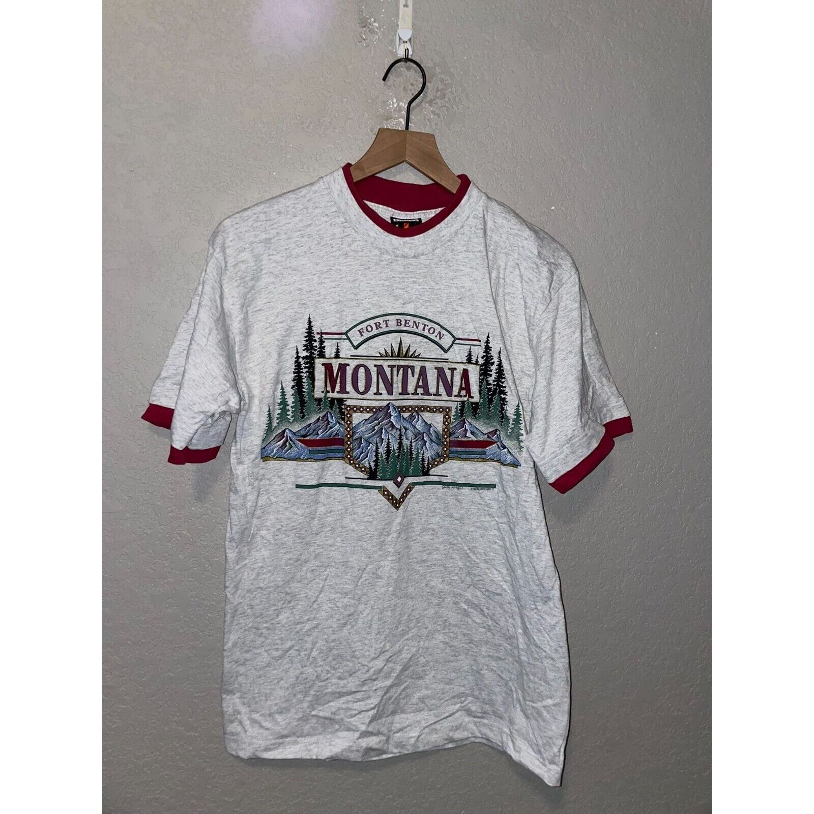 Vintage Vintage Fort Benton Shirt Montana Nature Gray Tee VTG 90s M Size US L / EU 52-54 / 3 - 1 Thumbnail
