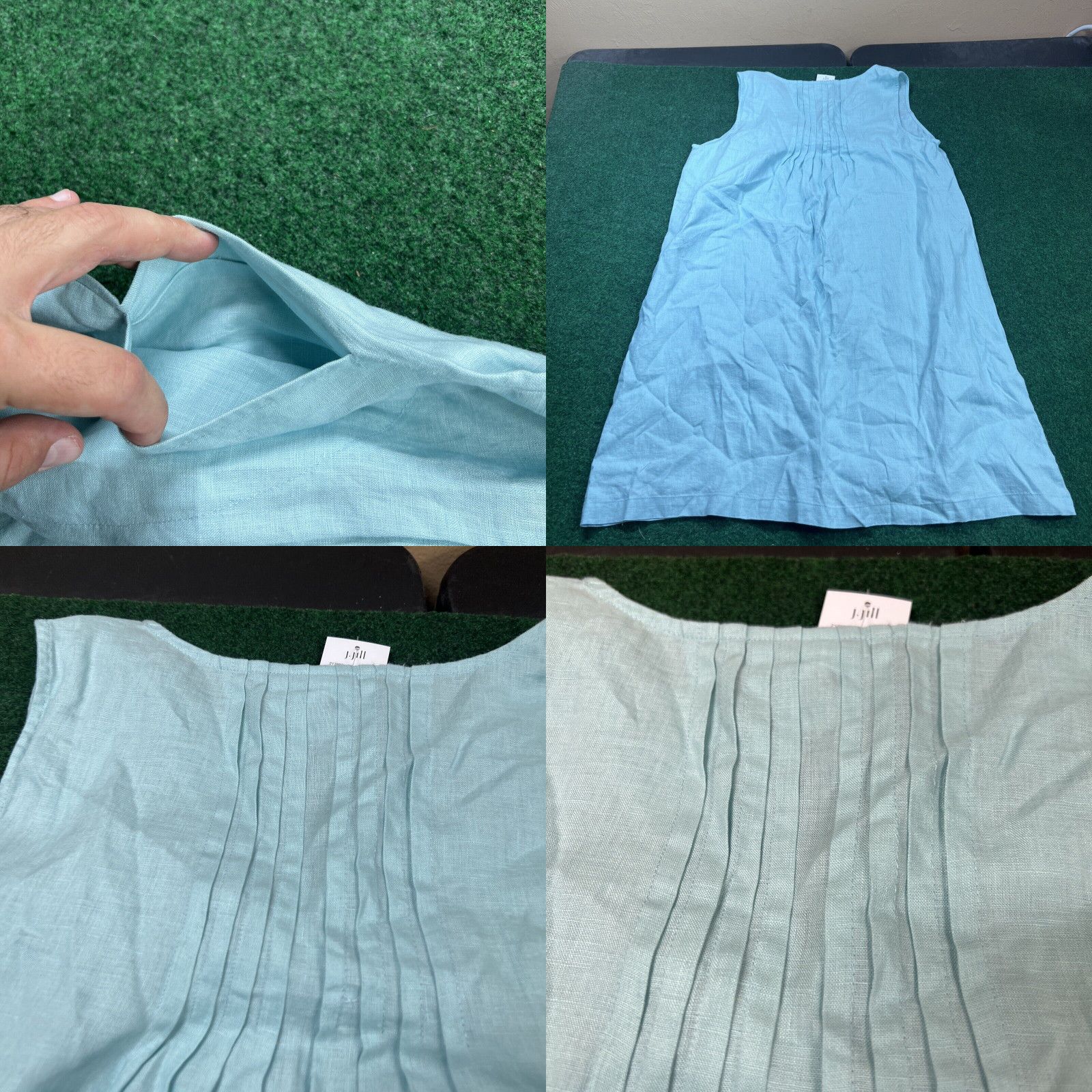 Vintage J. Jill Dress Womens MP Medium Petite 100% Love Linen Aquatint New W Tags Size M / US 6-8 / IT 42-44 - 8 Thumbnail
