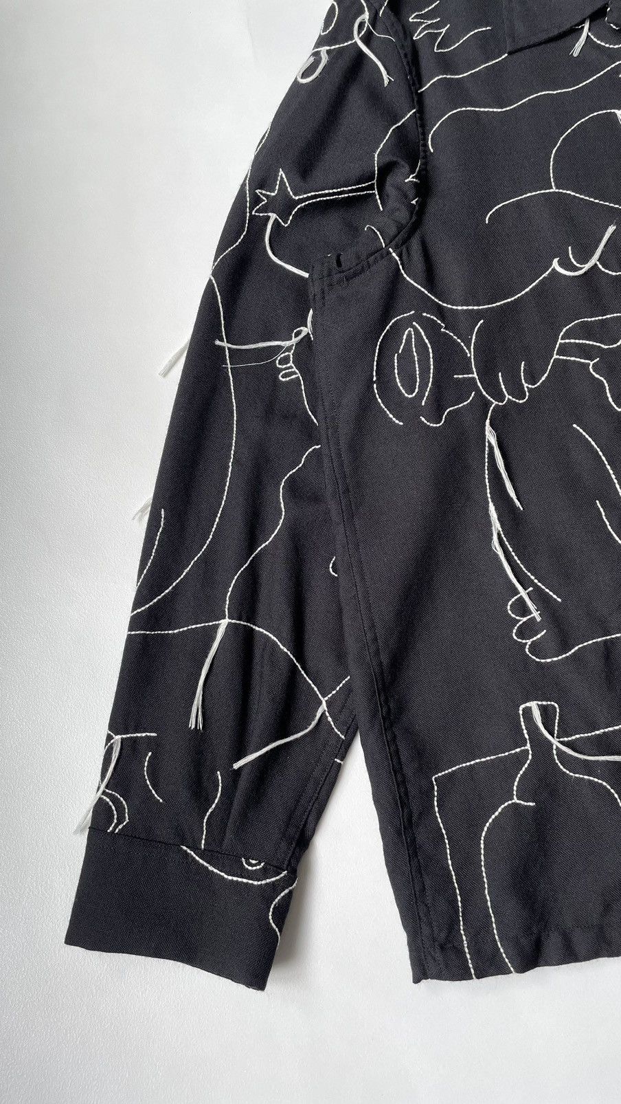 Our Legacy Black Wool Embroidered ‘Heusen’ Shirt Size US M / EU 48-50 / 2 - 5 Thumbnail