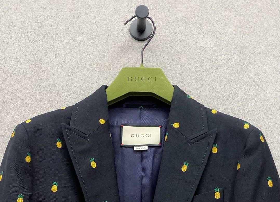 Gucci Gucci Size 38 Black pineapple printed suit jacket 2501-Next Size US XXS / EU 40 - 4 Thumbnail
