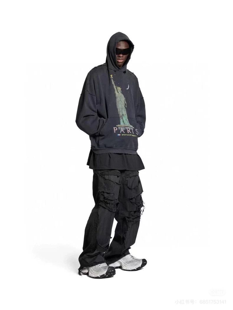 Balenciaga Balenciaga size XS Fake two-piece stitching trousers destr Size US 27 - 9 Thumbnail