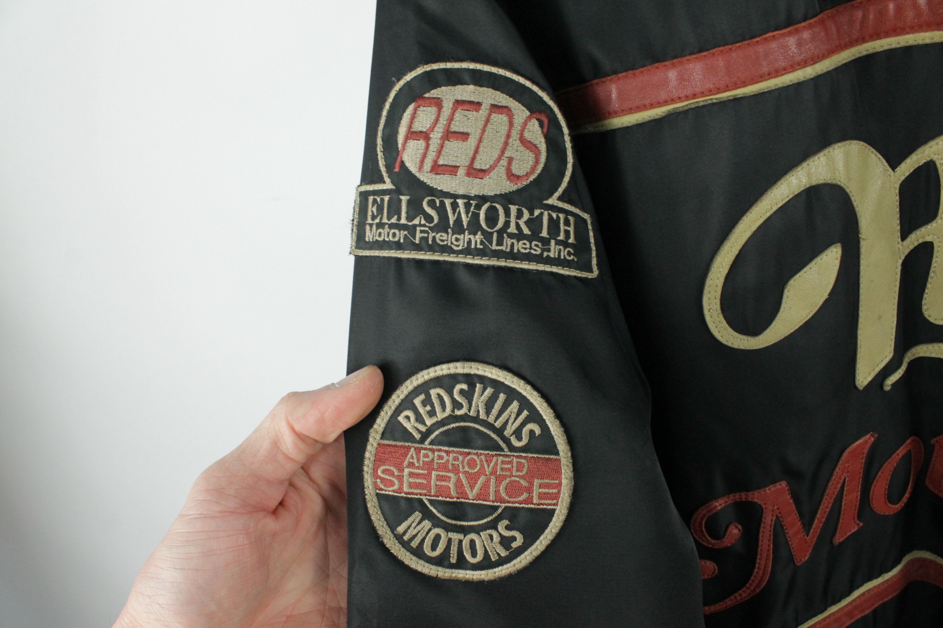 Other Vintage Redskins Motorsports Riders Nylon Leather Jacket Size US L / EU 52-54 / 3 - 4 Thumbnail