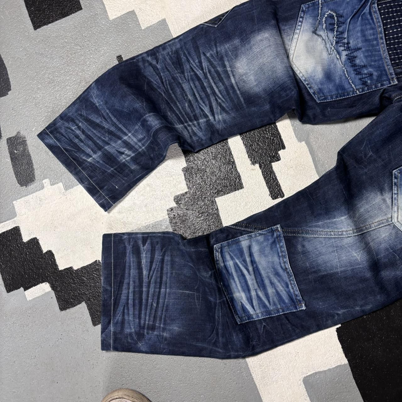 Japanese Brand × Vintage Japanese archive style embroidered patchwork jeans Size US 34 / EU 50 - 8 Thumbnail
