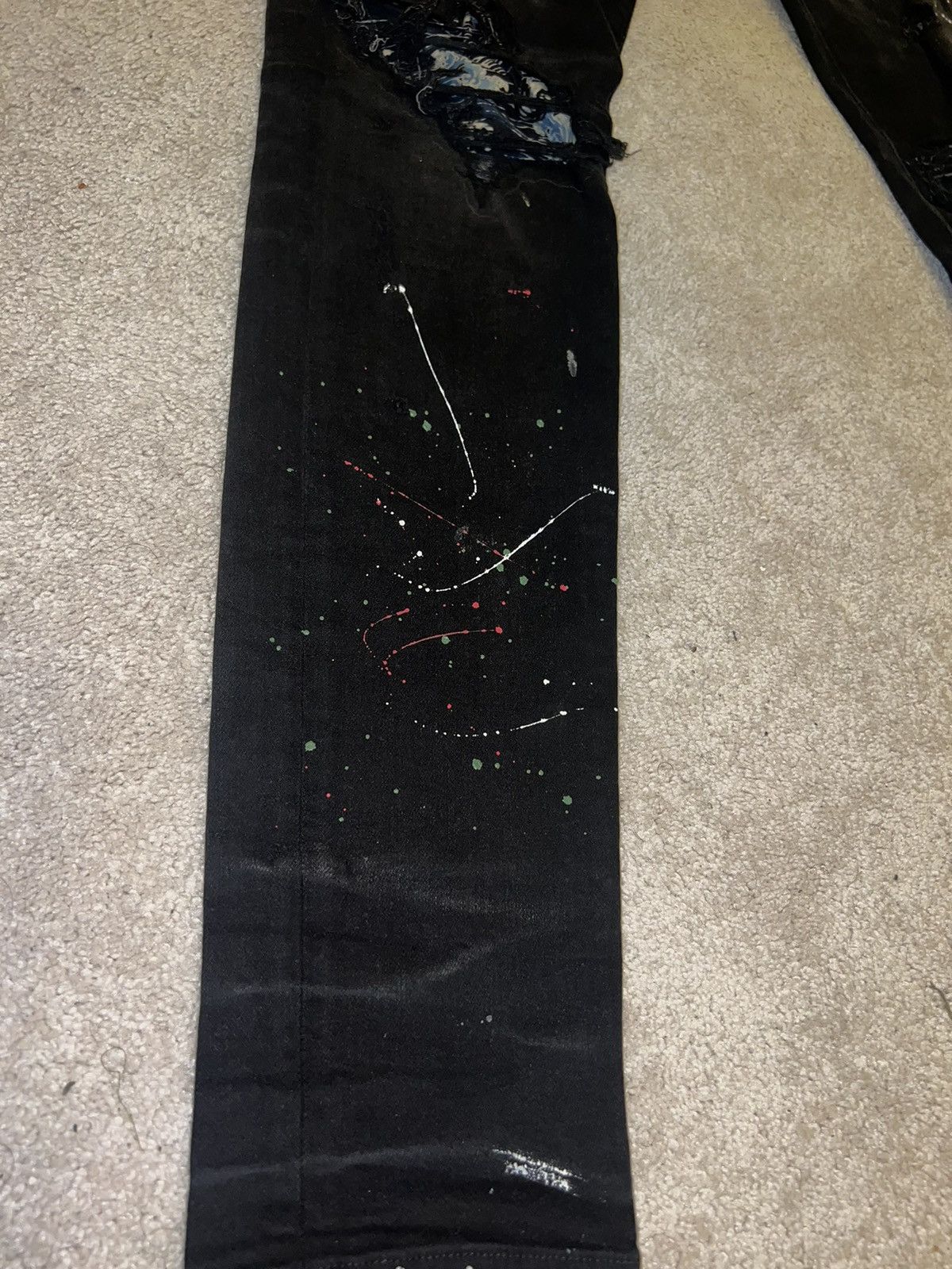 Amiri Amiri “Art Bird Crane Patch” Denim Jeans Size US 33 - 7 Thumbnail