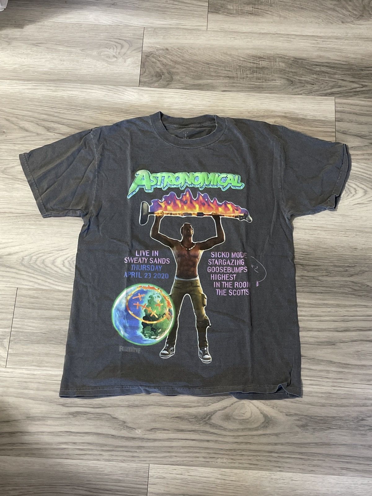 Travis Scott Travis Scott Back Bling T-shirt Washed Black