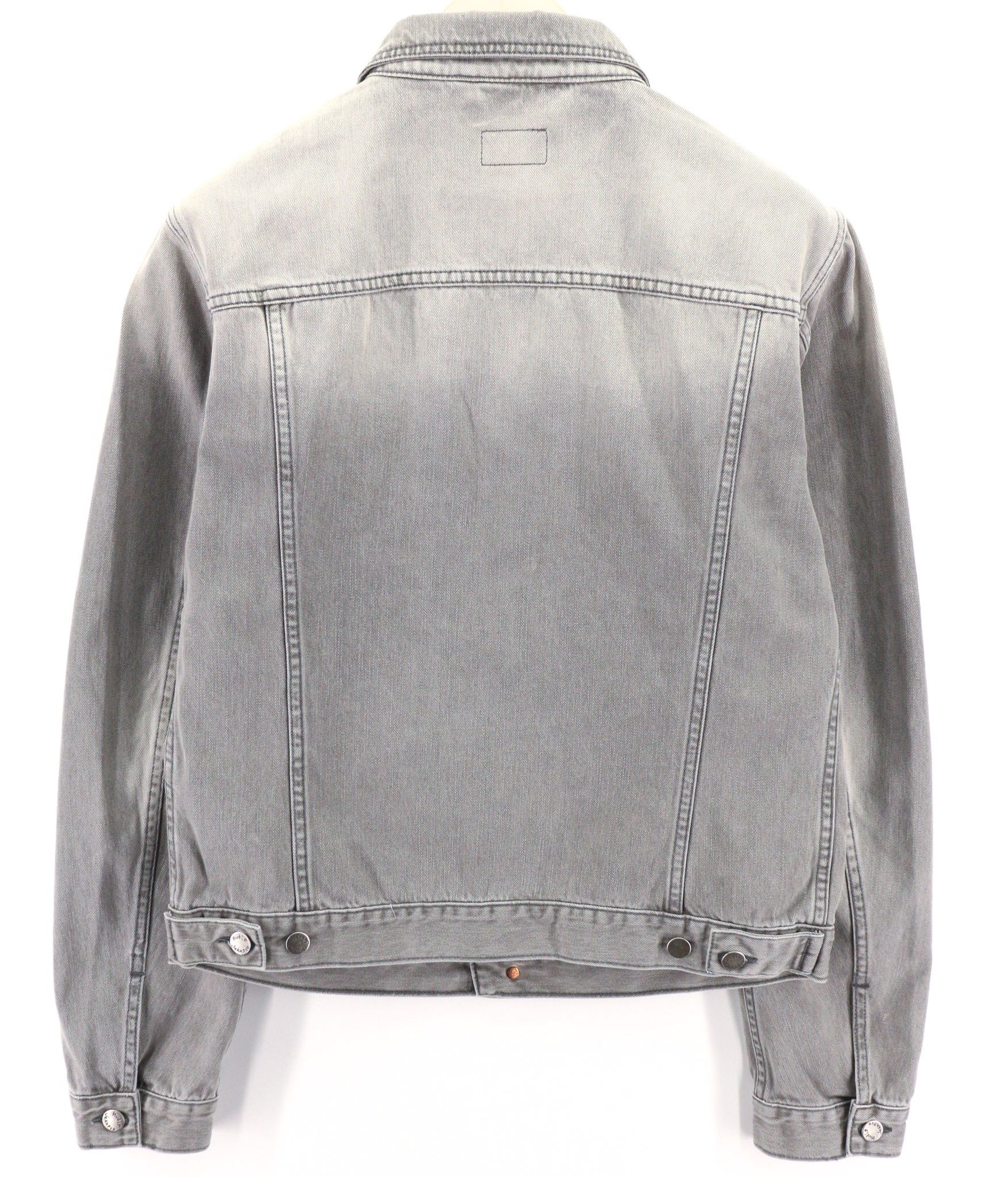 Nudie Jeans PERRY L Organic Black Striped Washed Logo Jacket 80743 Size US L / EU 52-54 / 3 - 2 Thumbnail