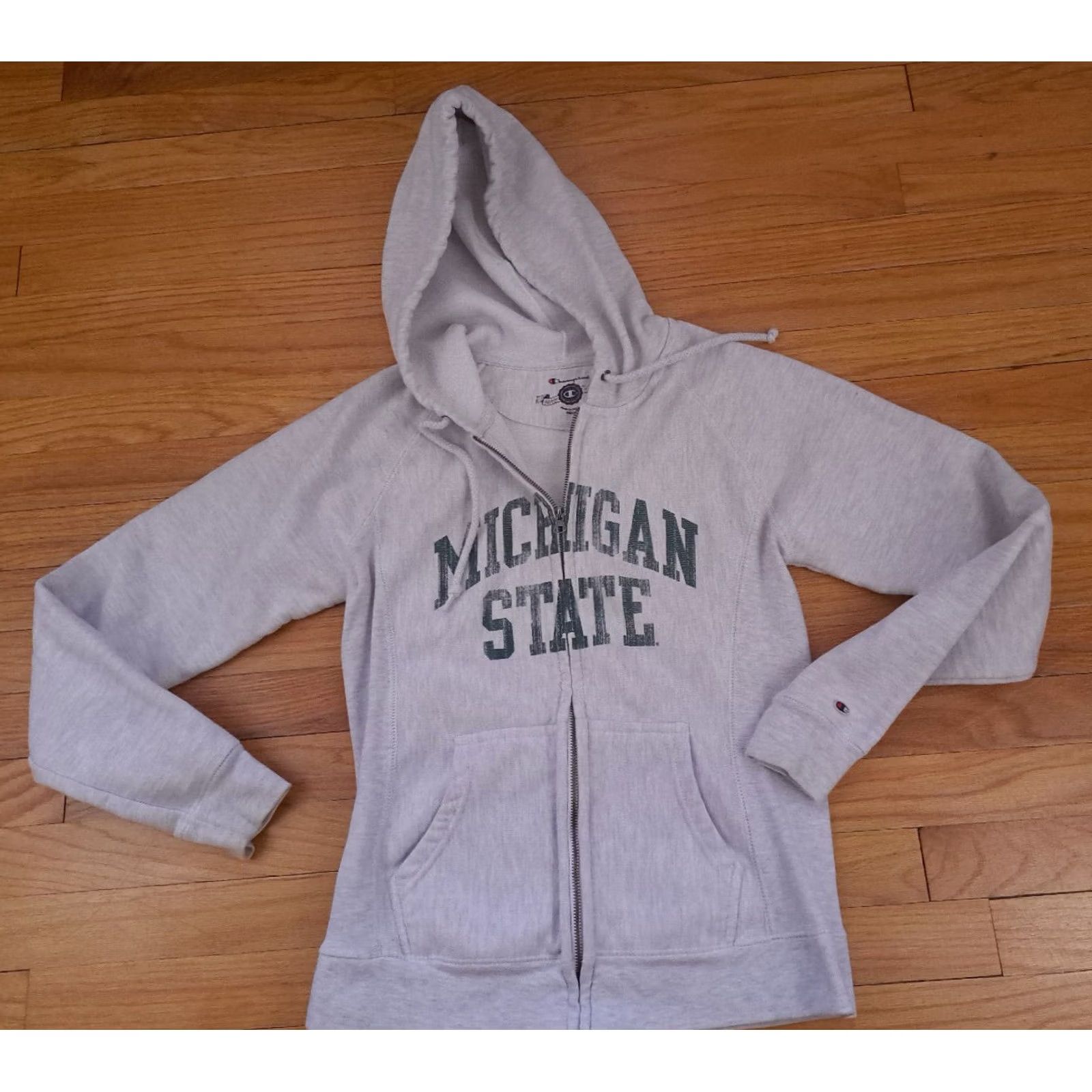 Champion Champion Shirt Womens S cream Michigan State Spartans Reverse Weave Small Full Zip Hooded Sweatshirt Size S / US 4 / IT 40 - 2 Thumbnail