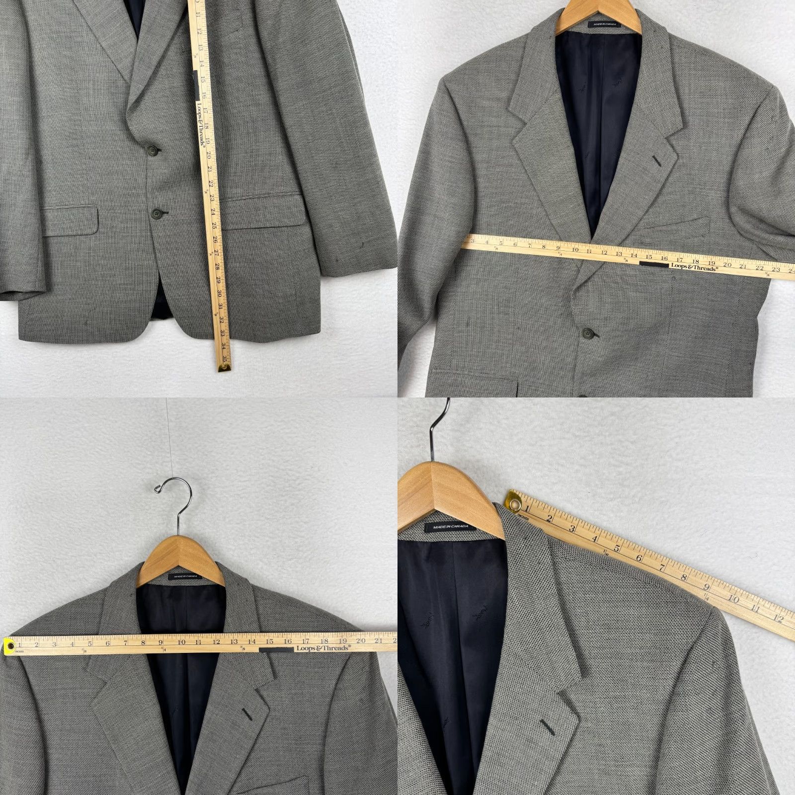 Yves Saint Laurent VINTAGE Yves Saint Laurent YSL Mens Blazer 2 Piece Wool Gray 46 90s Notch Lapel Suit Jacket Coat Regular Size 46R - 9 Thumbnail