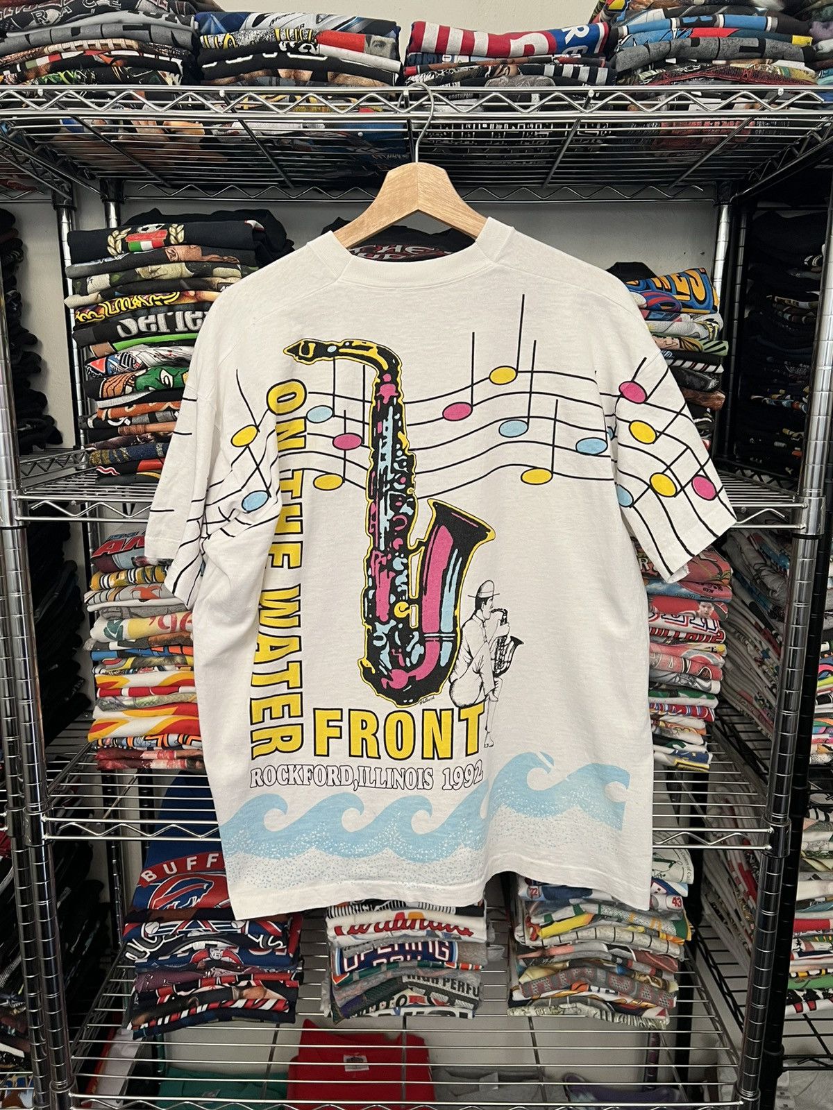 Arts & Science 1992 On The Water Front Jazz Saxophone AOP Rockford Tee Size US L / EU 52-54 / 3 - 2 Thumbnail