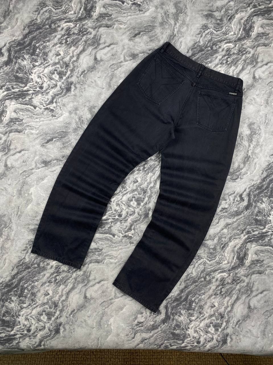 Vintage Yves Saint Laurent Denim Jeans YSL Big Logo Men