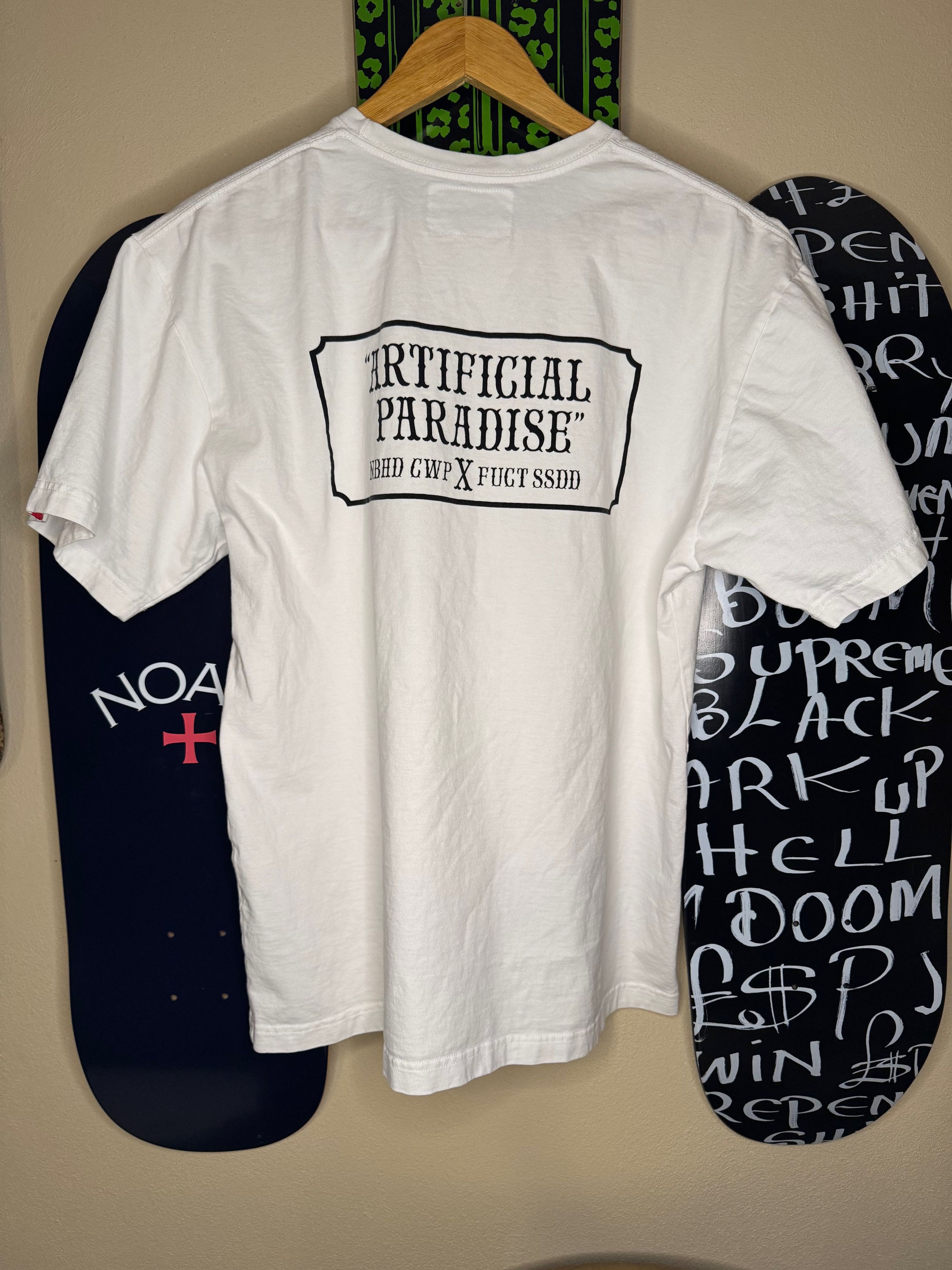 FUCT × Neighborhood Neighborhood x Fuct SSDD "Artificial Paradise" White T-shirt Size US L / EU 52-54 / 3 - 3 Thumbnail