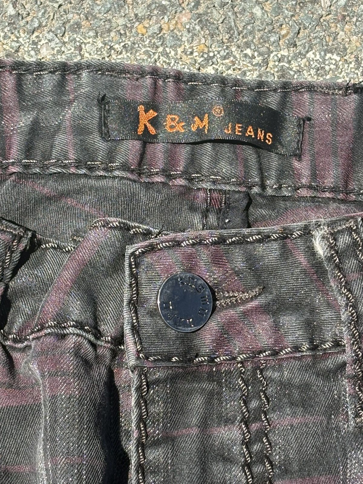 KMRii K&M Jeans Kosmo Lupo plaid flared embroidered pants Size US 30 / EU 46 - 4 Thumbnail
