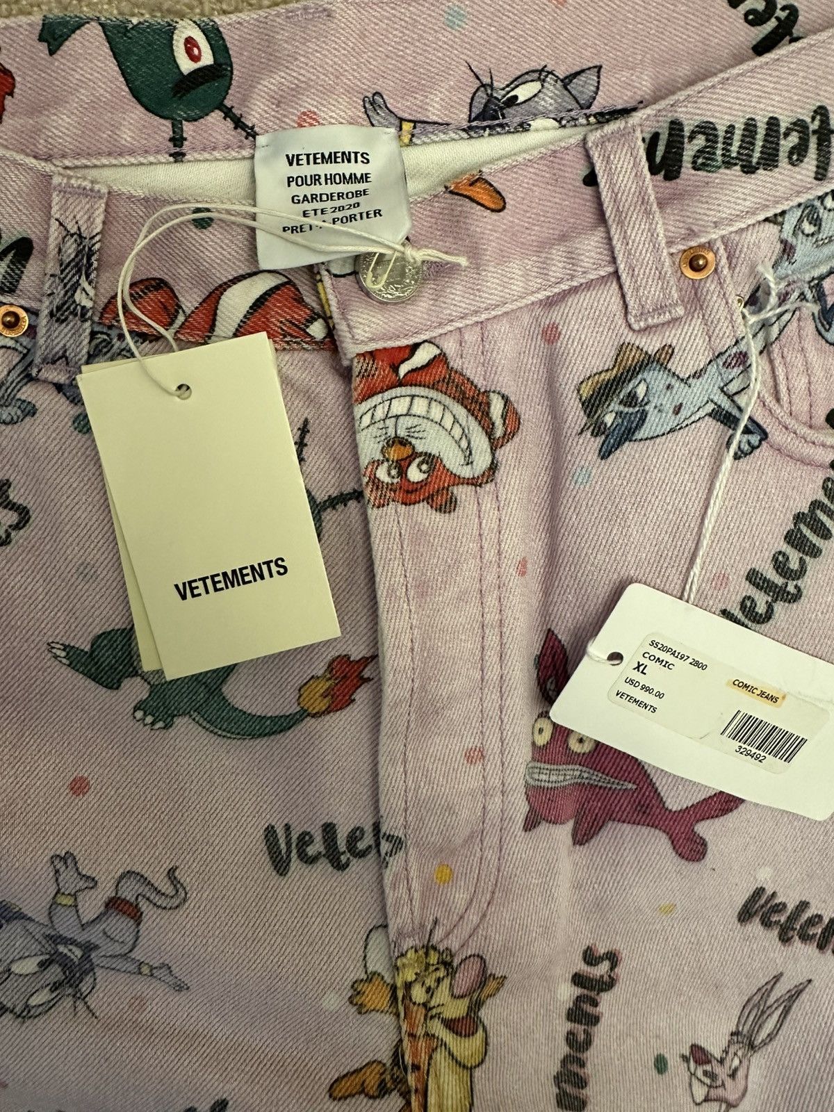 Vetements Vetements Pink Comic Denim Size US 33 - 4 Thumbnail