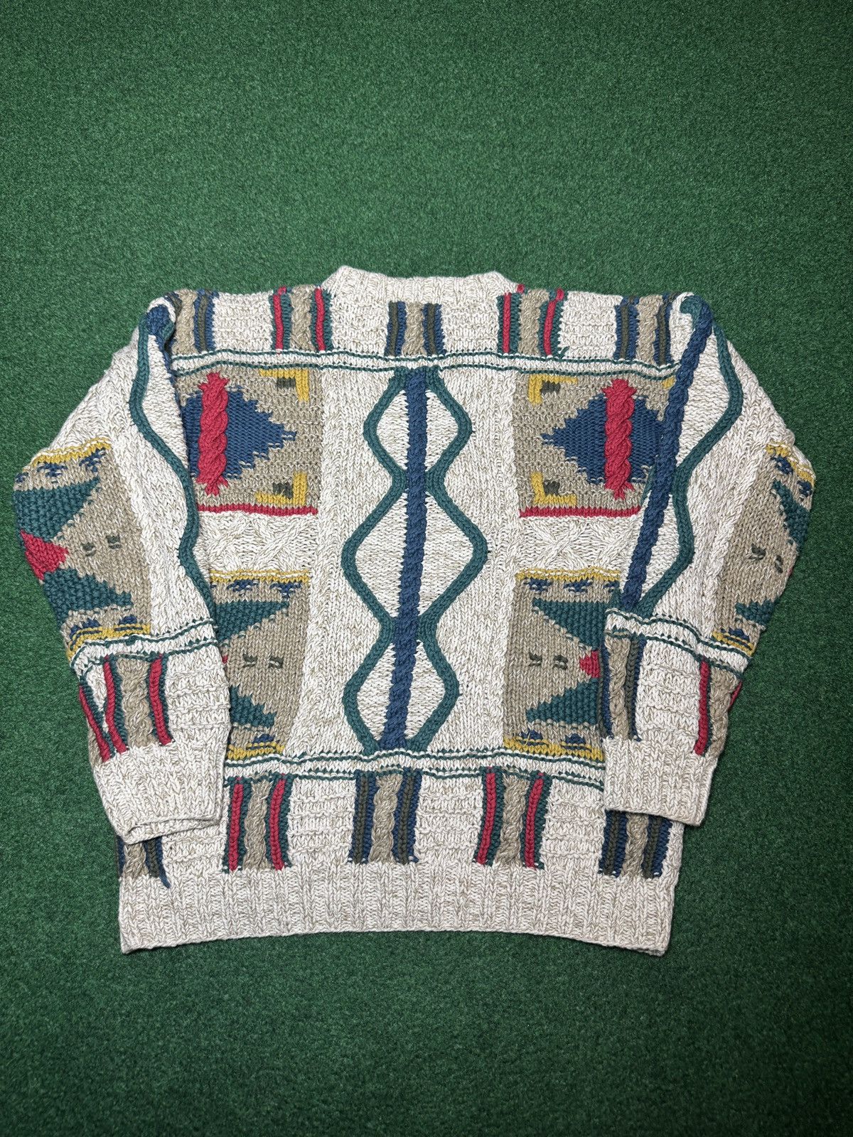 Cotton Traders Boston Traders 3D Knit Chunky Coogi Style S/M 19x22 Sweater Size S / US 4 / IT 40 - 3 Thumbnail