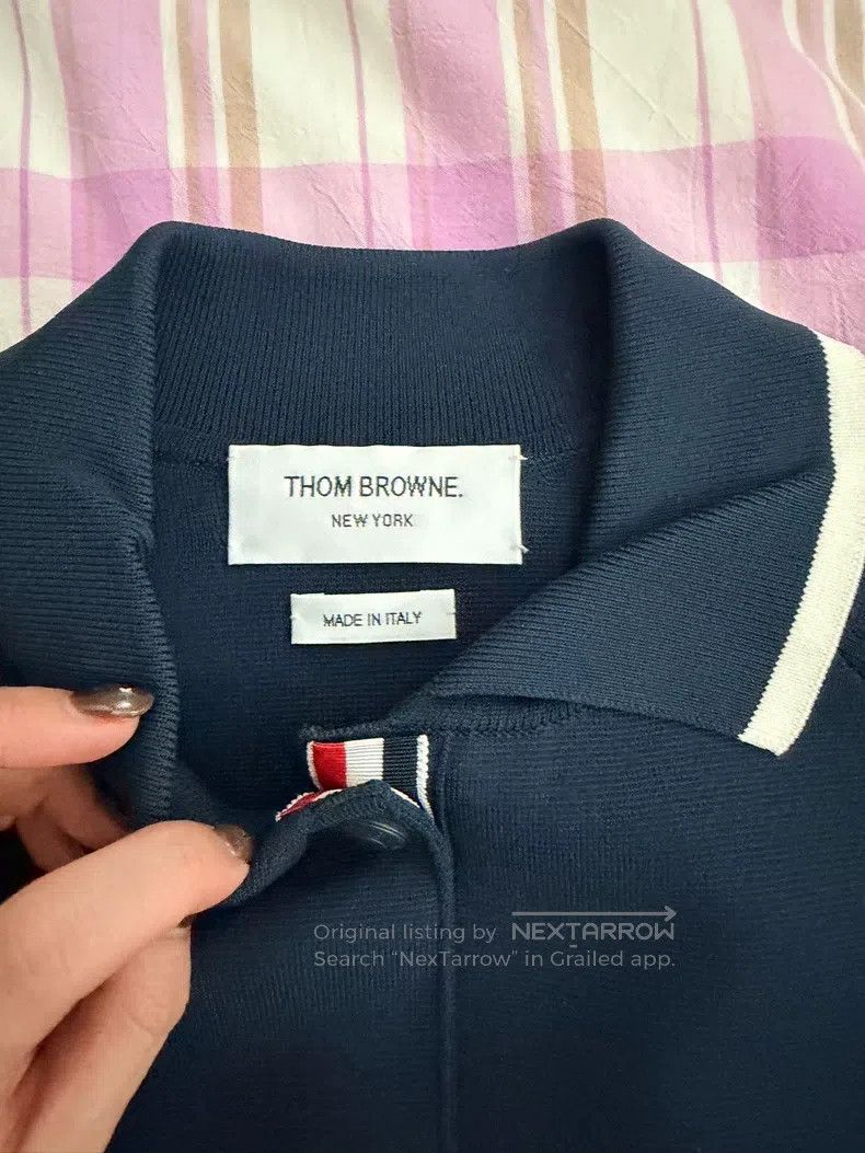 Thom Browne Thom Browne Macar Dark Collar Short Coat, Dark Blue Size US XXS / EU 40 - 2 Thumbnail