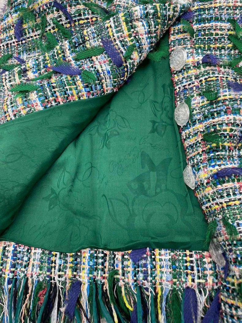 Chanel Green Fringe Jacket from Chanel's Collection -2505 Size US M / EU 48-50 / 2 - 5 Thumbnail