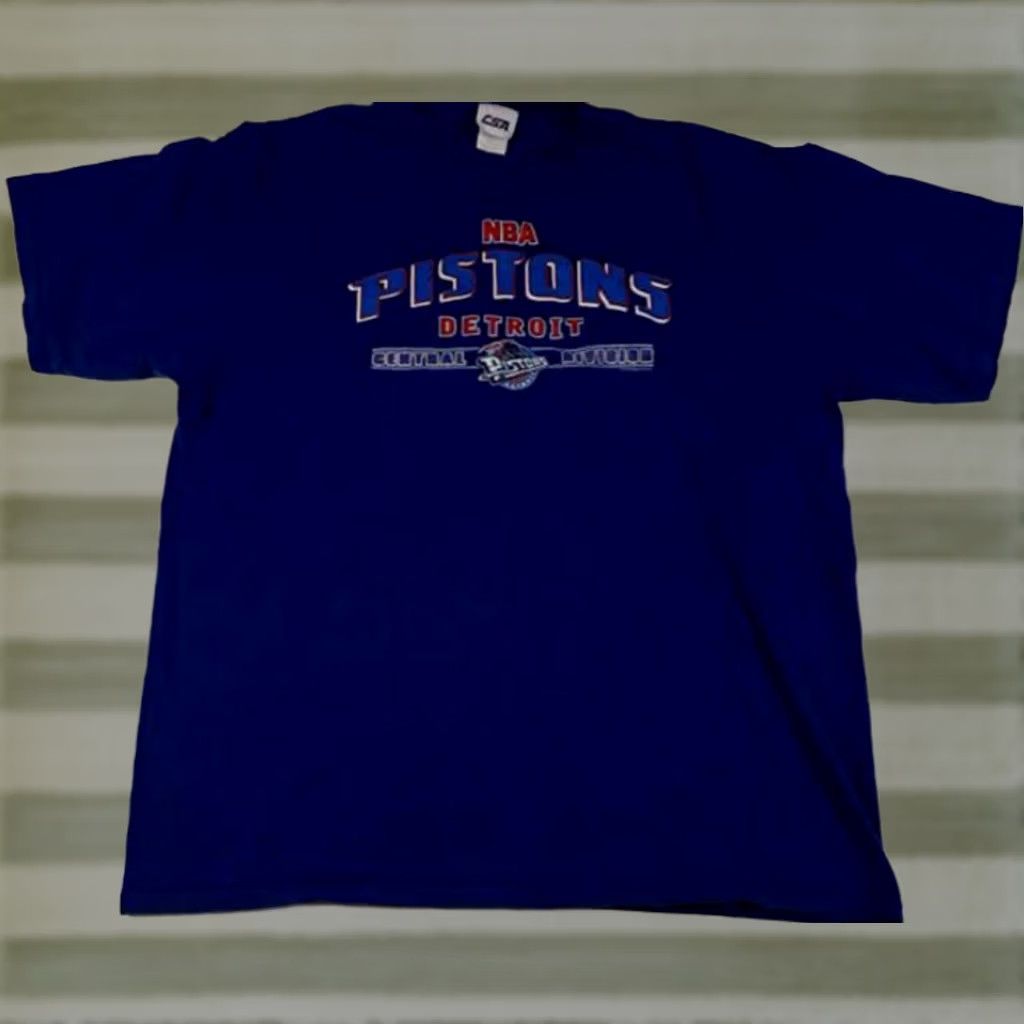 NBA VINTAGE Nike NBA Detroit Pistons Basketball Central Division X-Large T-Shirt Blue Mens Size US XL / EU 56 / 4 - 1 Thumbnail