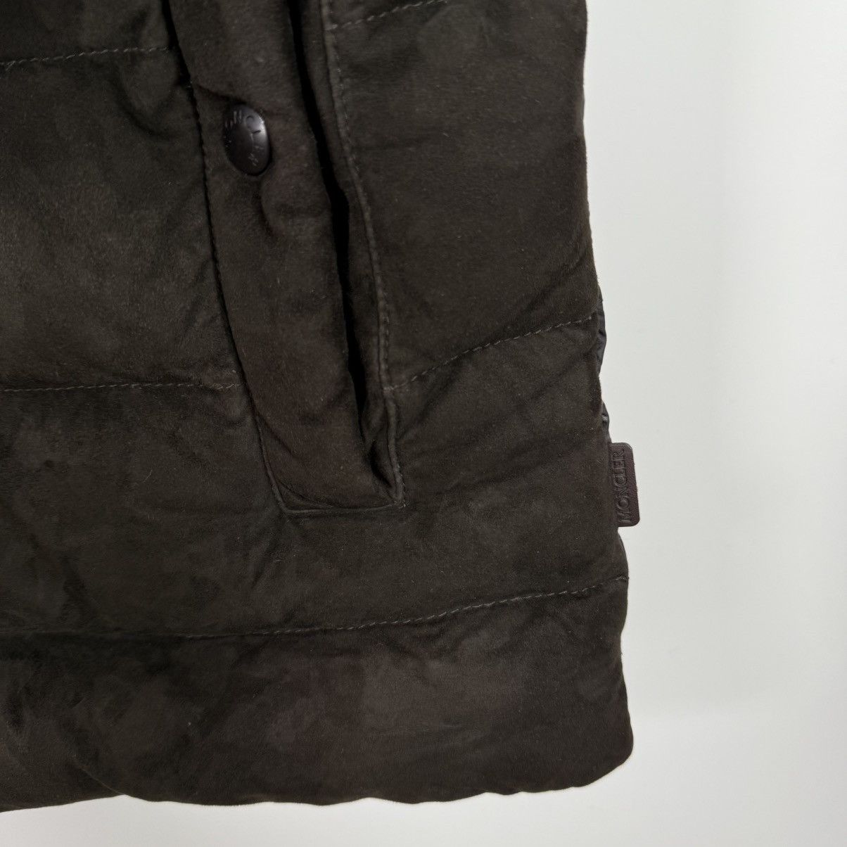Moncler Moncler Nourry Men’s Suede Down Puffer Jacket Size 2 (S) Size US S / EU 44-46 / 1 - 6 Thumbnail