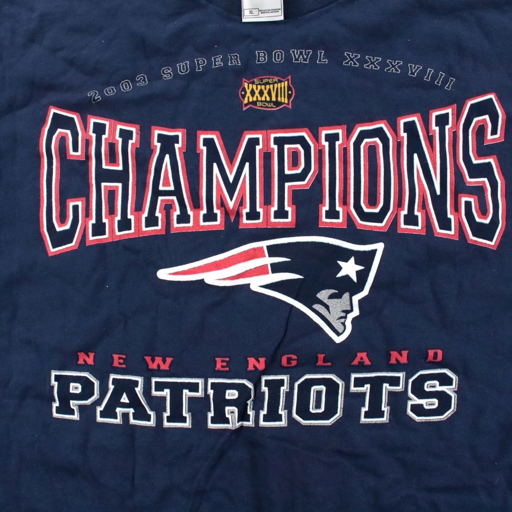 Fruit Of The Loom VINTAGE 2003 Super Bowl 38 t-shirt XL New England Patriots NFL Football Nike? Size US XL / EU 56 / 4 - 3 Thumbnail