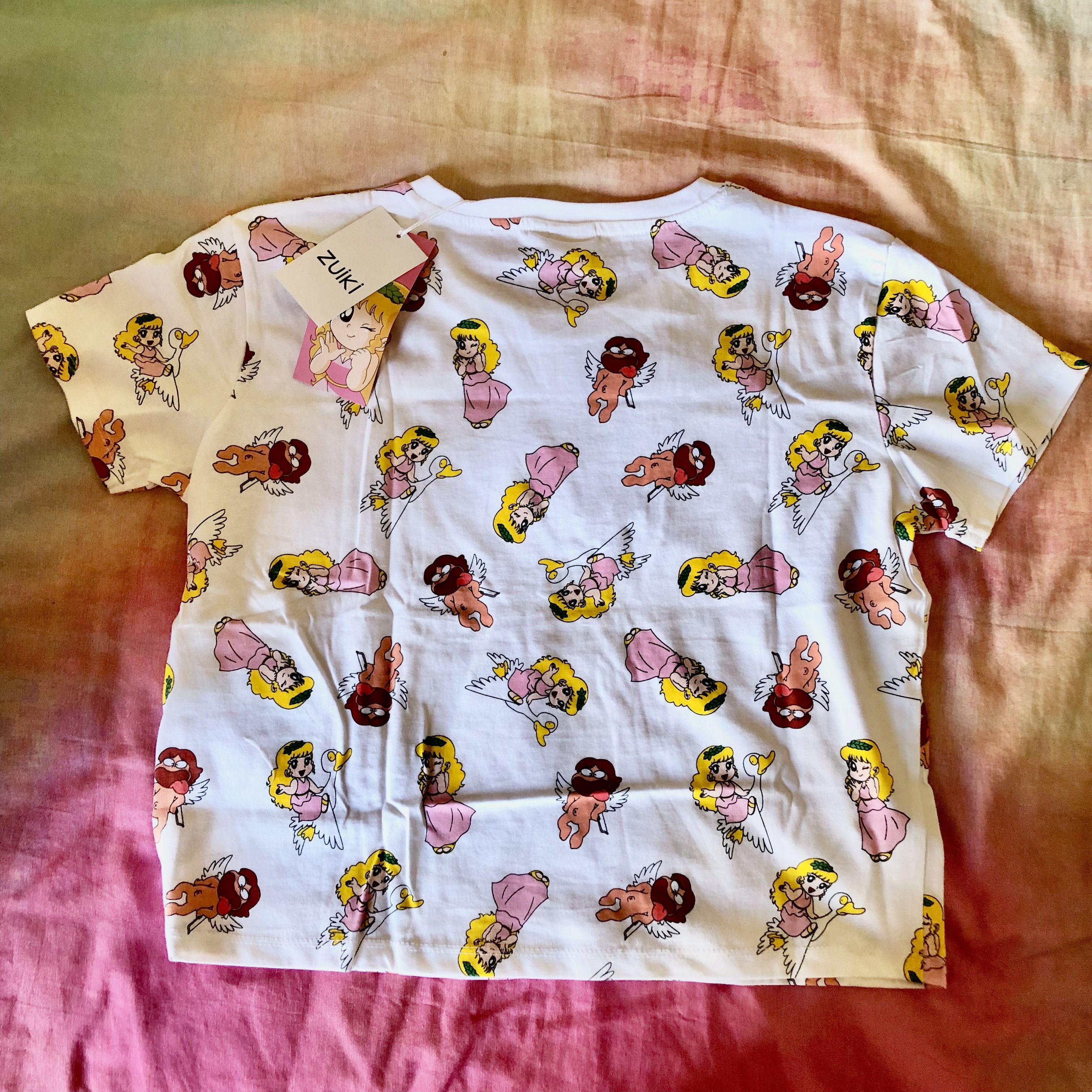 T-Shirt Donna Eros Amore Love Pollon Olimpo Grecia Zeus - Cartoons Anni 80 Shirt - Linea Classic - 100% Cotone 185 gr/mq (S, Bianco