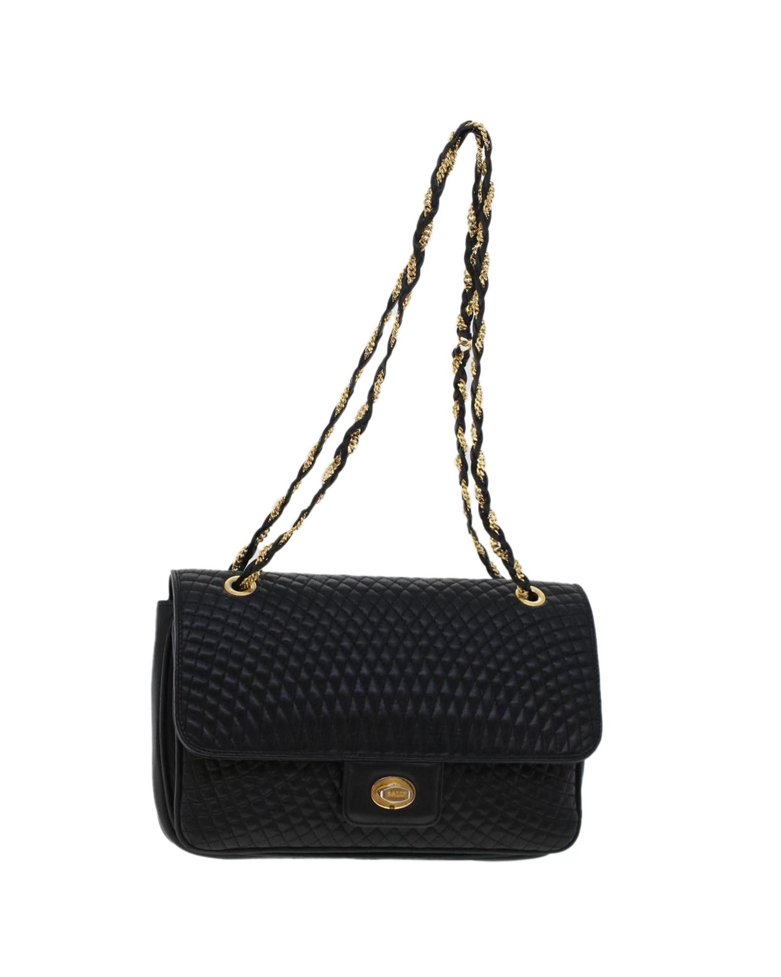 image of Bally Quilted Leather Chain Shoulder Bag - Black, Women's