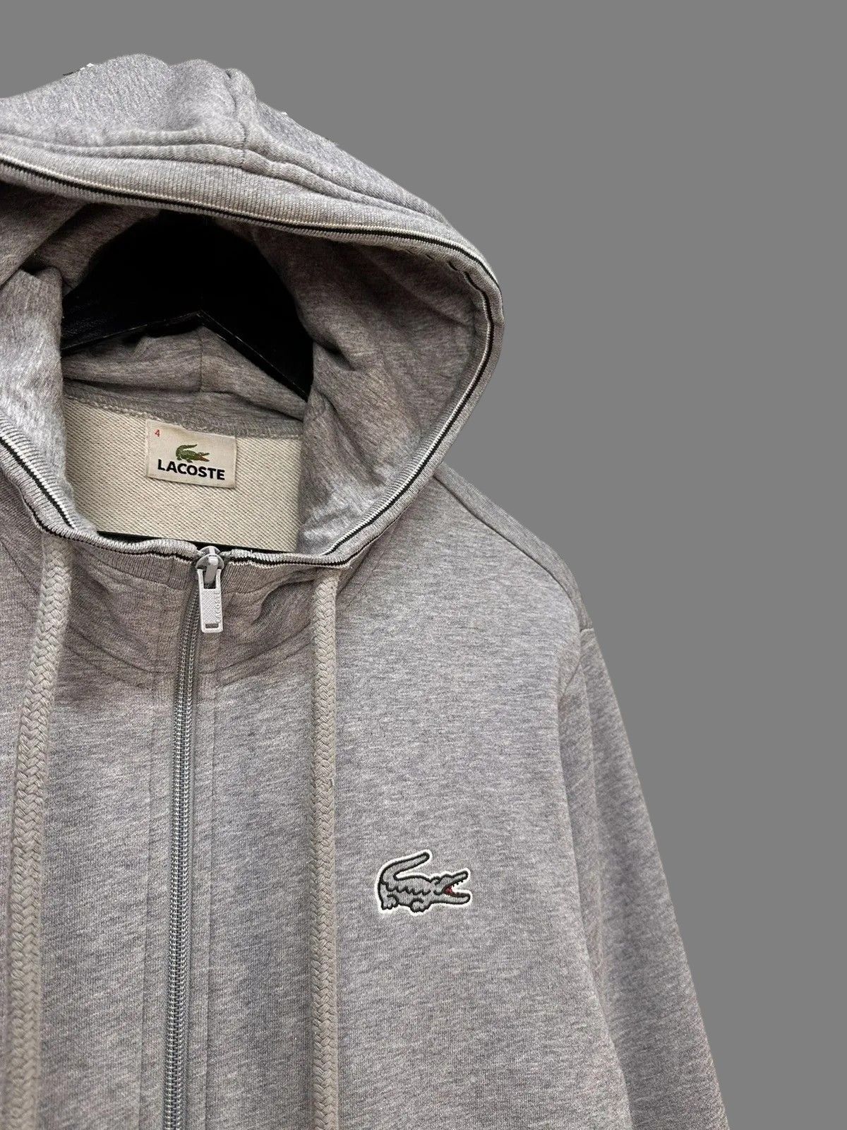 Vintage Lacoste Vintage Grey Zip Hoodie Sk8 France Polo Style Size US L / EU 52-54 / 3 - 5 Thumbnail
