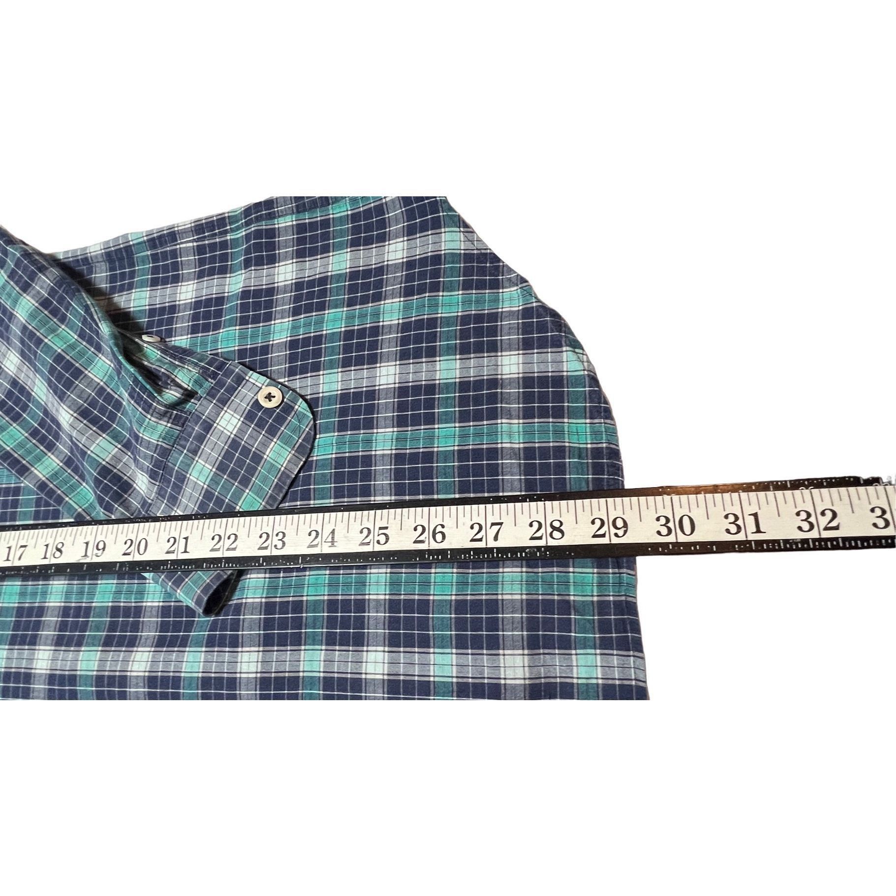 Billy Reid Billy Reid Blue Plaid Long Sleeve Button Up Standard Cut Shi Size US S / EU 44-46 / 1 - 6 Thumbnail
