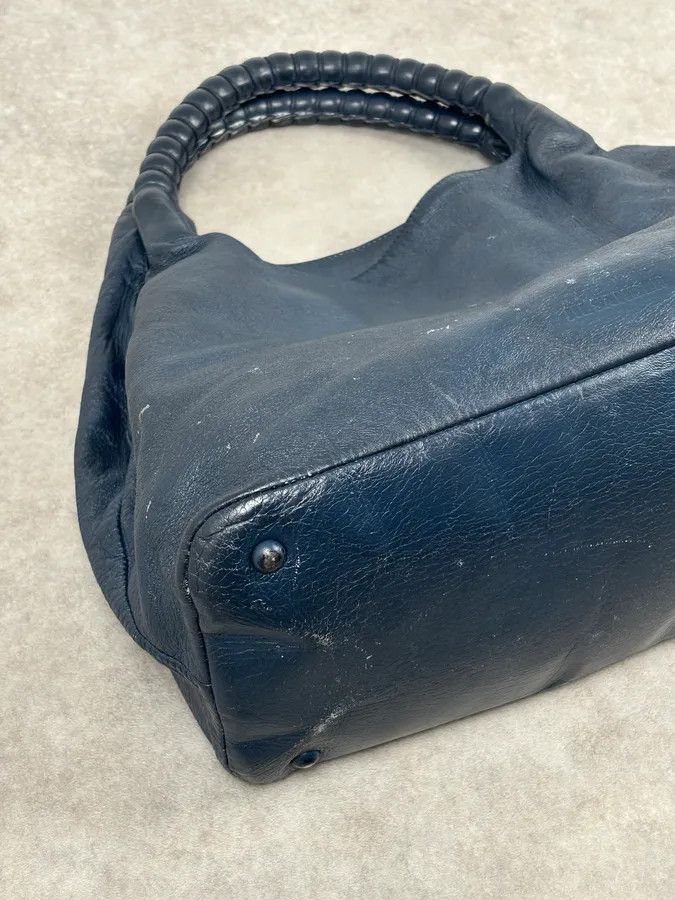 Jil Sander Jil Sander Navy Leather Hobo Bag with Wrapped Handle Size ONE SIZE - 7 Thumbnail