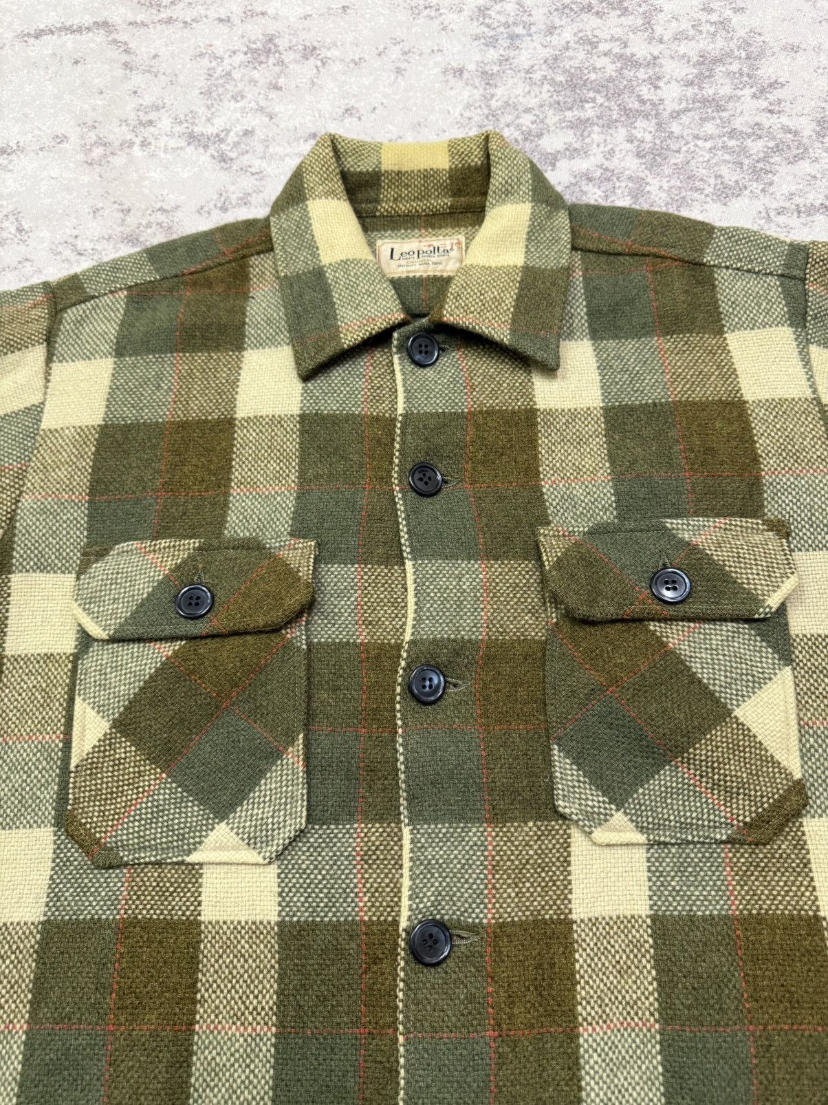 Vintage Vintage Leo polta Men's Sports Plaid Wool Button Up Shirt Size US M / EU 48-50 / 2 - 4 Thumbnail