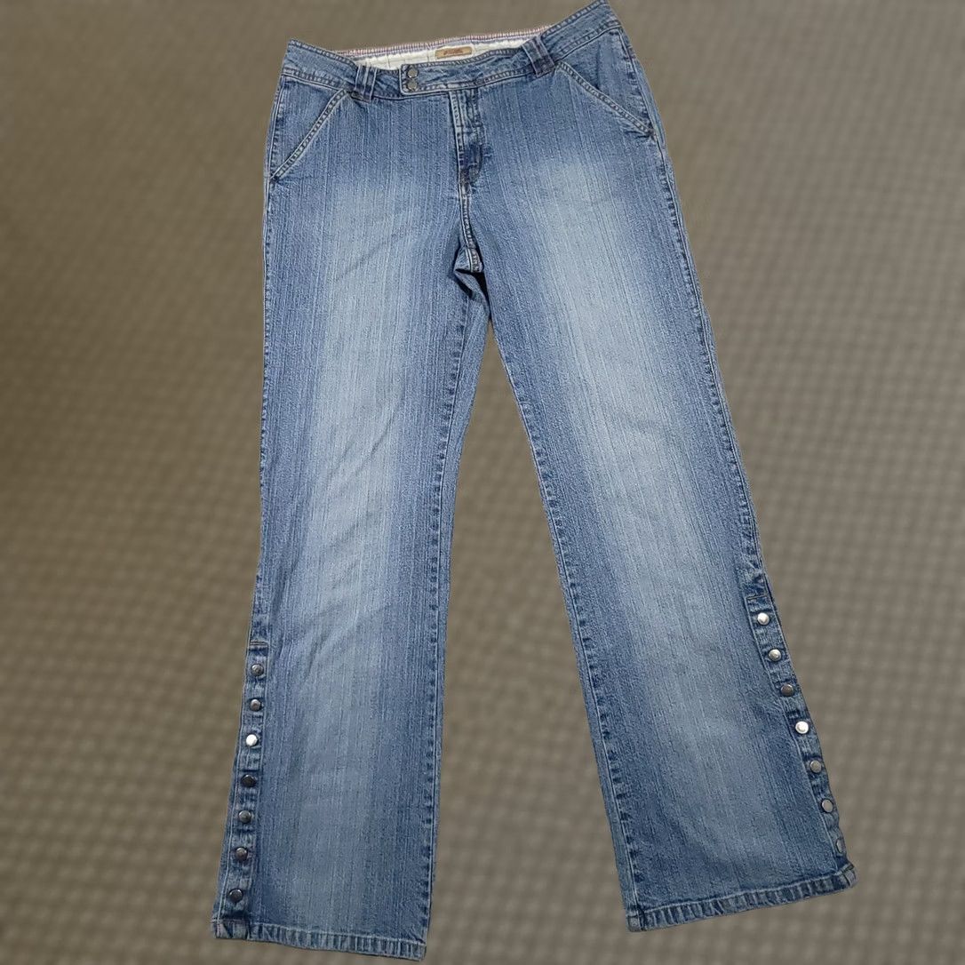 Denime Ruff Hewn Jeans Women's 10 Boot Snap Leg Y2K Retro Denim Jeans Size 32" / US 10 / IT 46 - 1 Thumbnail