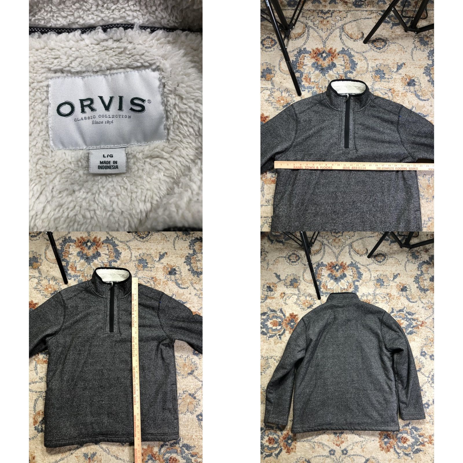 Orvis Orvis Sweater Mens L Gray Quarter Zip Mock Neck Lined Knit Pullover Size US L / EU 52-54 / 3 - 8 Thumbnail