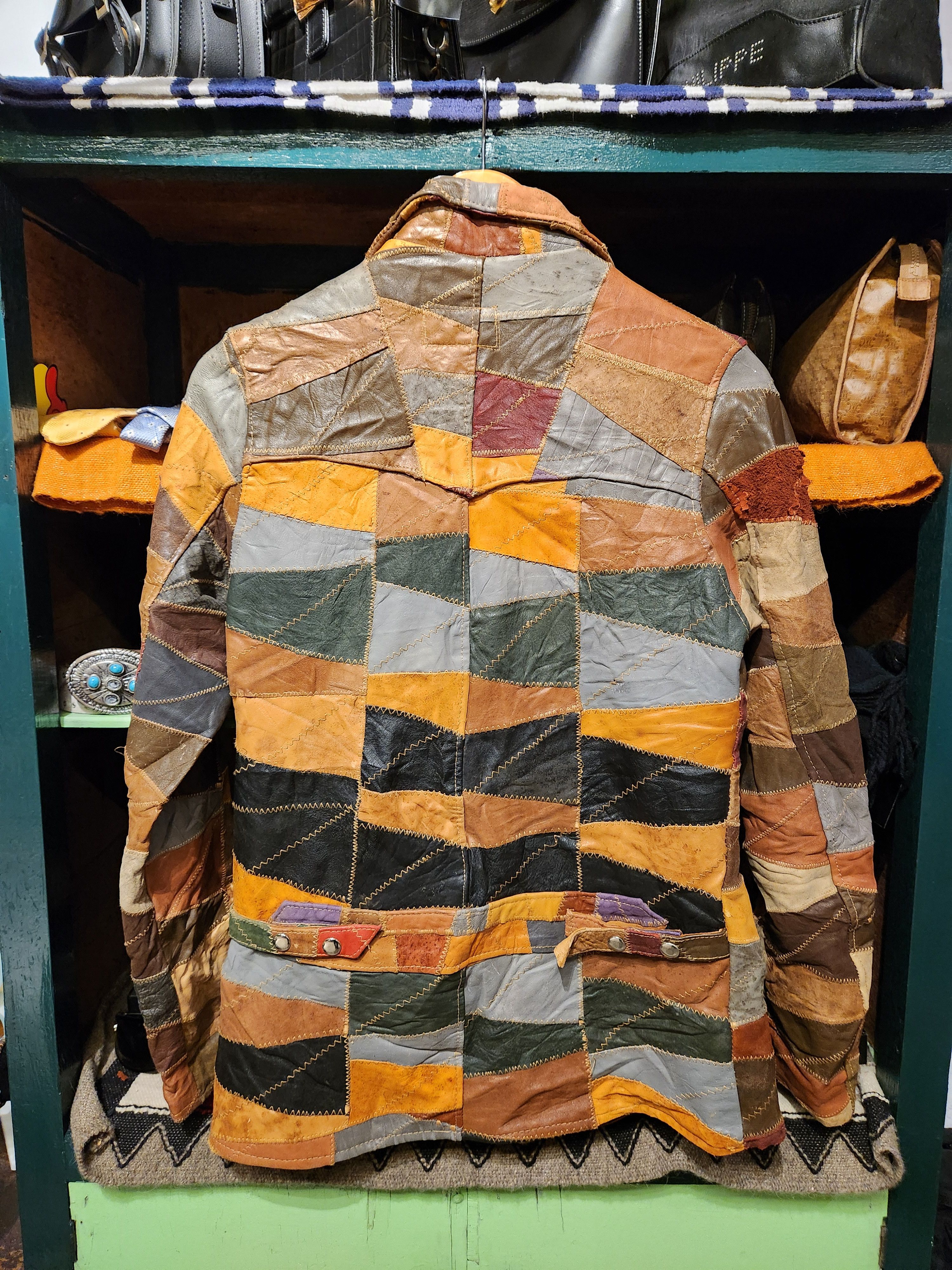 Vintage Vintage SAMPLE Korean made patchwork leather jacket Size US S / EU 44-46 / 1 - 2 Thumbnail