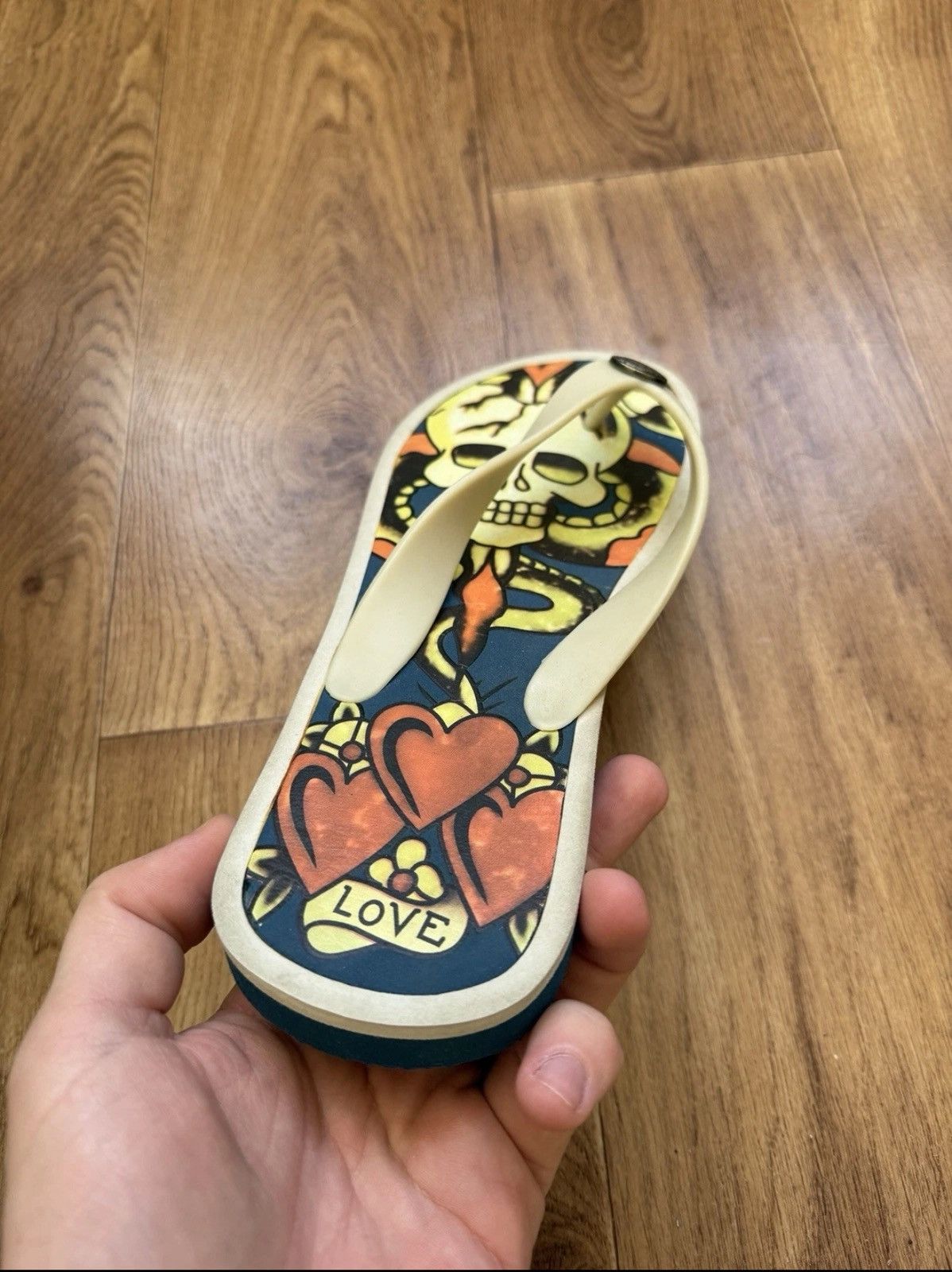 Ed Hardy Ed Hardy Skull Tatoo Flip Flops Y2K eu 44\ us 11.5 Size US 11.5 / EU 44-45 - 4 Thumbnail