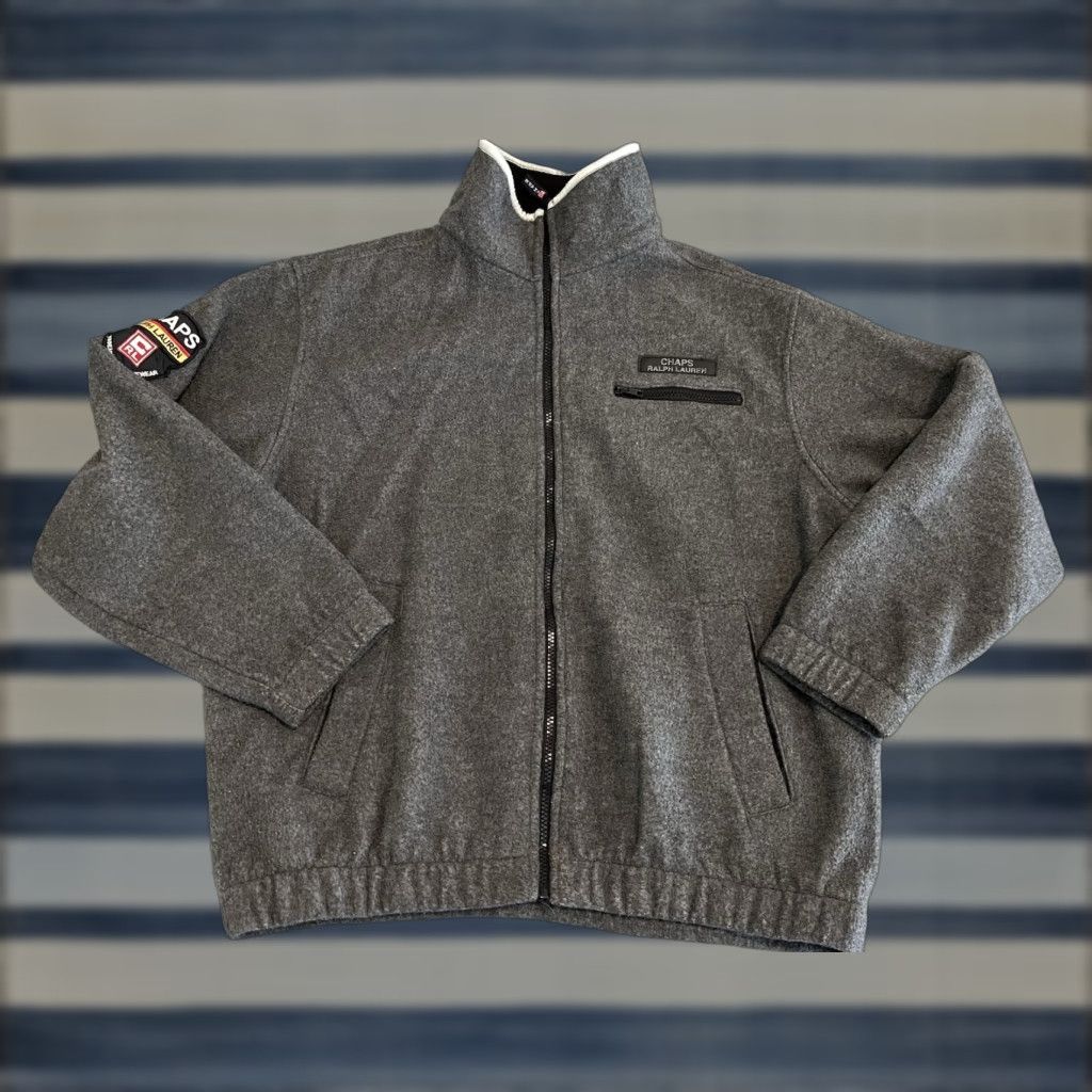 Ralph Lauren VINTAGE Ralph Lauren Chaps Full Zip Fleece Jacket Regular Large Gray Men 90s Outdoor Size US L / EU 52-54 / 3 - 1 Thumbnail