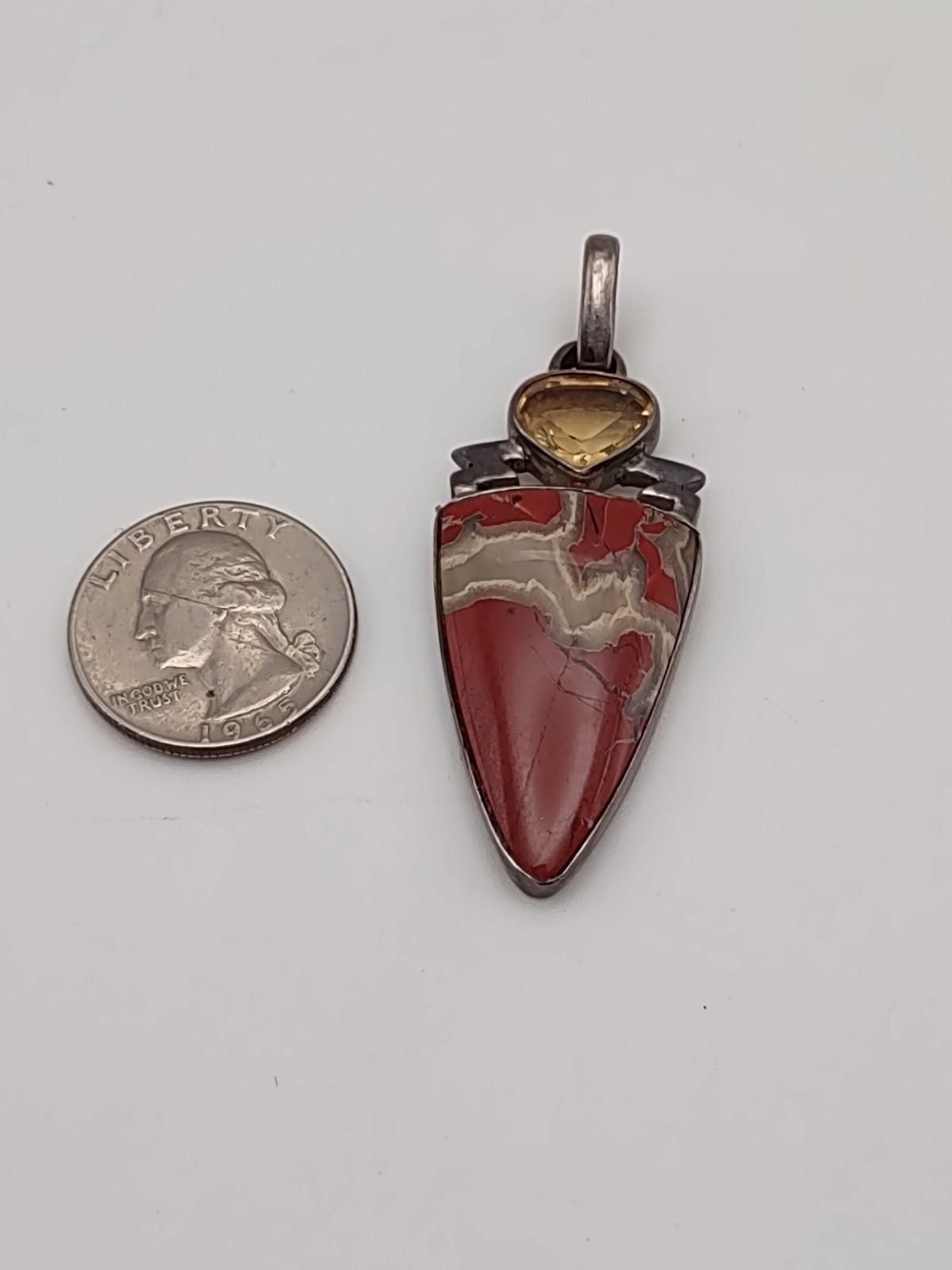 The Unbranded Brand 925 Noreena Jasper & Citrine Pendant 12.27g Size ONE SIZE - 3 Thumbnail