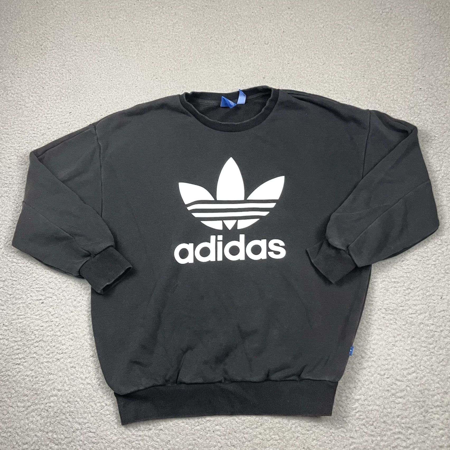 Adidas VINTAGE adidas Sweatshirt Adults Small Black Trefoil Pullover Crew Neck Essential S Men's Sweatshirt Size US S / EU 44-46 / 1 - 2 Thumbnail