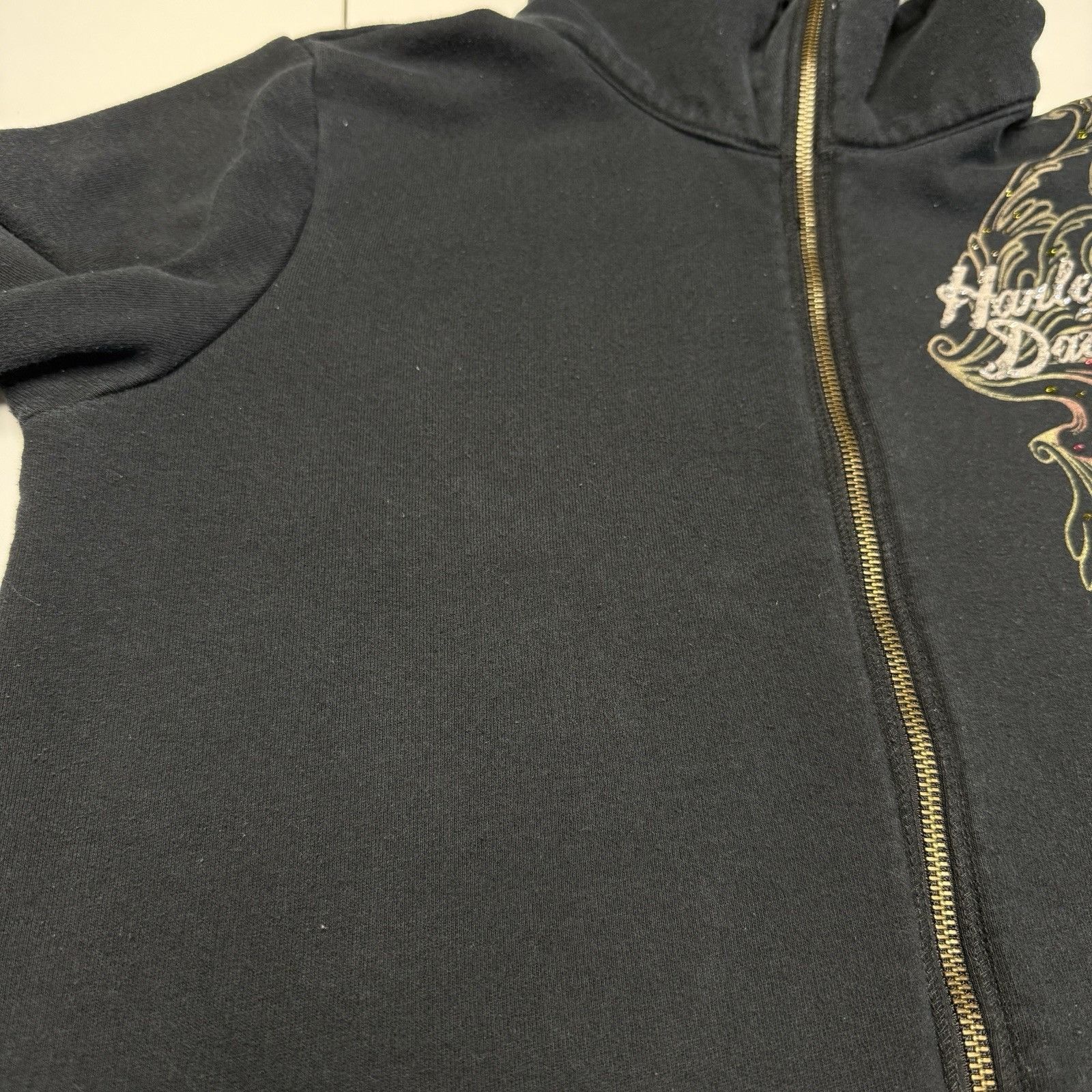 Harley Davidson Harley Davidson Women’s Sweatshirt Black Zip Rhinestone Size XL / US 12-14 / IT 48-50 - 4 Thumbnail
