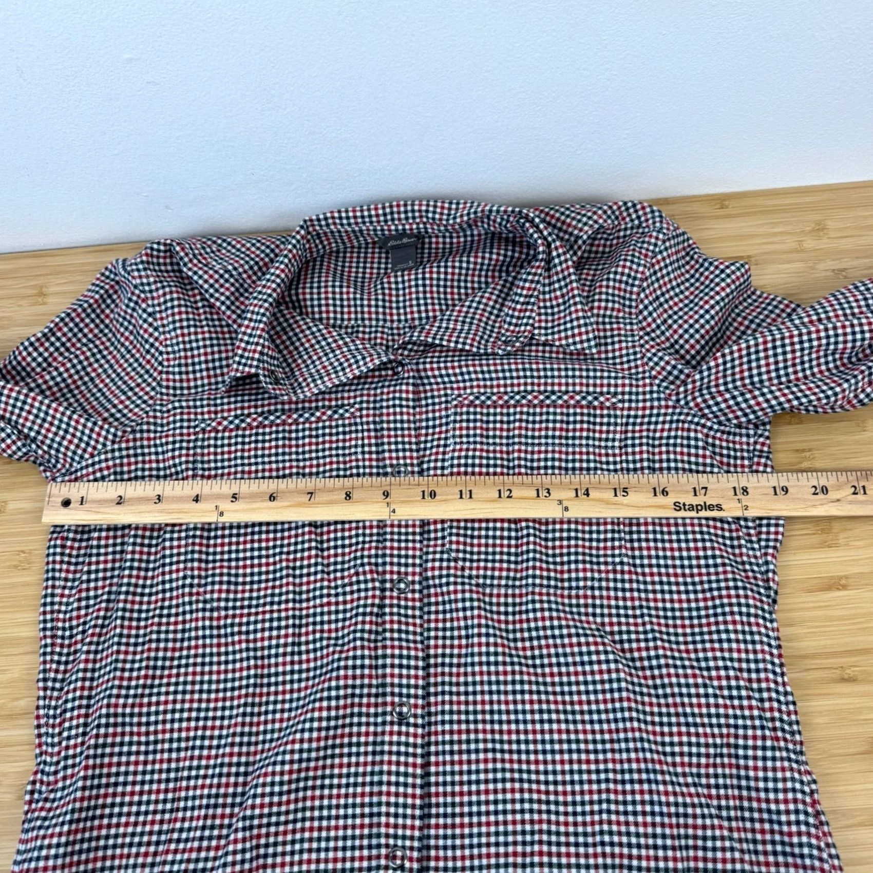 Eddie Bauer Eddie Bauer Womens Shirt S Red Gingham Plaid Long Sleeve Button Up Raw Hem Size S / US 4 / IT 40 - 7 Thumbnail
