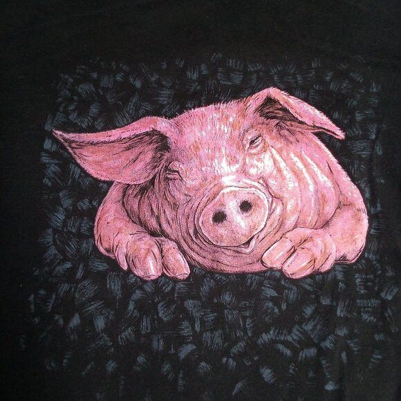 Other Vintage 90s Pig Illustration T-Shirt Size US XL / EU 56 / 4 - 1 Thumbnail