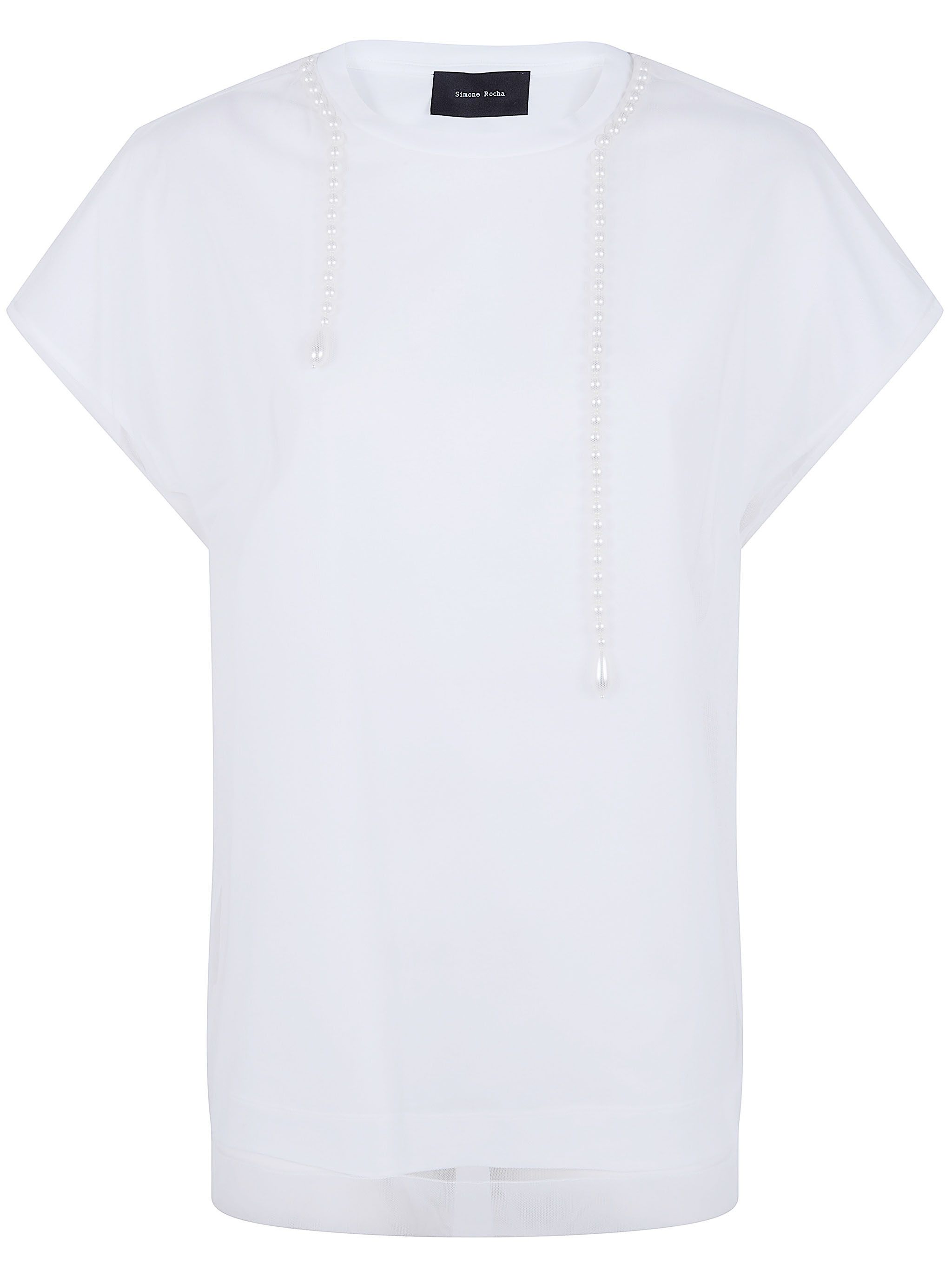 Simone Rocha "LAYERED LIQUID SMOCK" T-SHIRT WITH EMBROIDERED Size S / US 4 / IT 40 - 1 Thumbnail