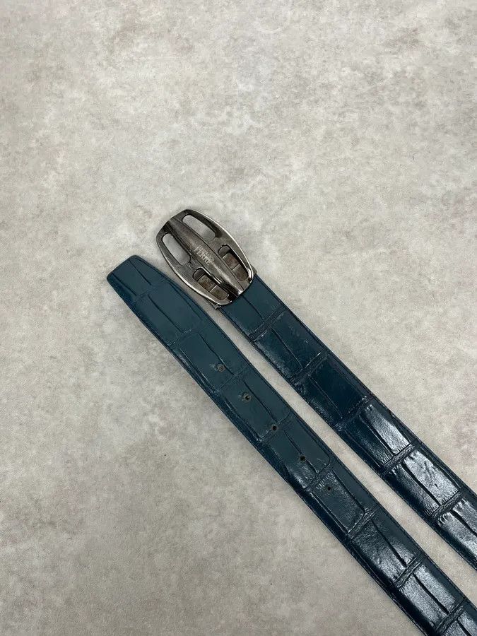 Gianfranco Ferre Gianfranco Ferré Crocodile Effect Blue Leather Belt Size ONE SIZE - 3 Thumbnail