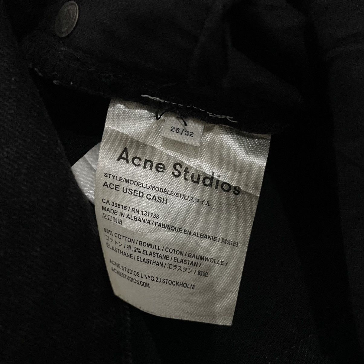 Acne Studios Acne Studios Ace Used Cash Black Slim Fit Denim Jeans Size US 28 / EU 44 - 7 Thumbnail