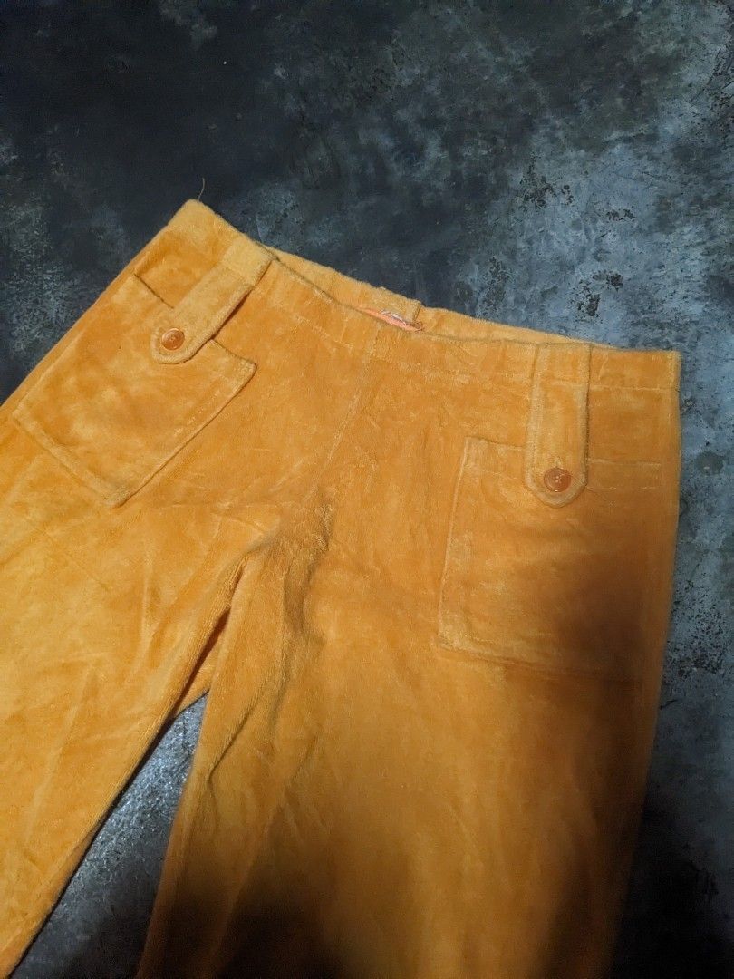 Juicy Couture × Vintage Vintage 90s Juicy Couture Velour Orange Pants Made in USA Size 27" / US 4 / IT 40 - 4 Thumbnail