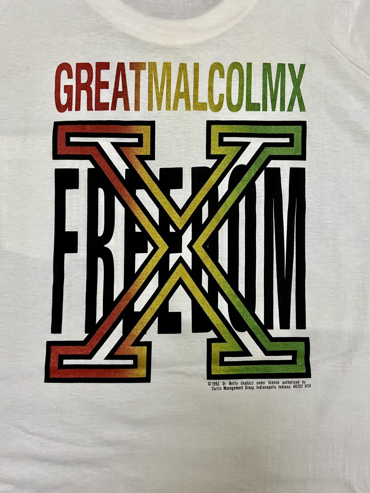 Vintage THE GREAT MALCOLM X : FREEDOM GRAPHIC TEE Size US L / EU 52-54 / 3 - 12 Thumbnail